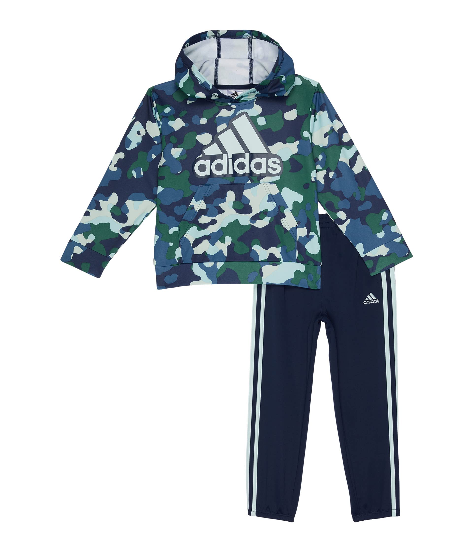 Adidas Boys' Long Sleeve Camo Fleece Hooded Pullover Set - Warm Winter Outfit for Kids | Perfect for Outdoor Play, School & Casual Wear