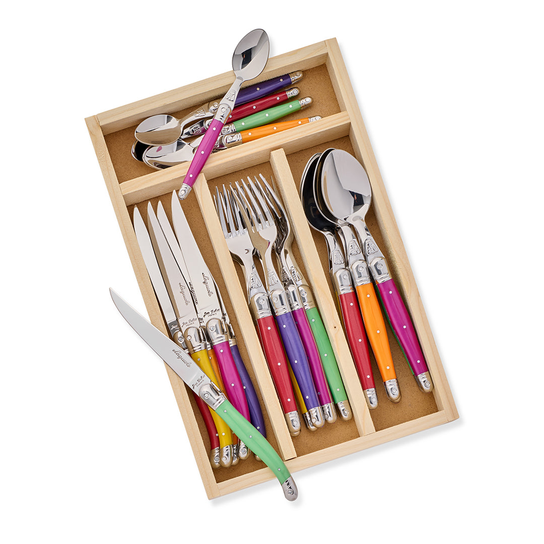 Giverny Laguiole 24-Piece Stainless Steel Flatware Set - Elegant Cutlery for Dining, Kitchen & Entertaining | Perfect for Dinner Parties, Weddings & Home Use