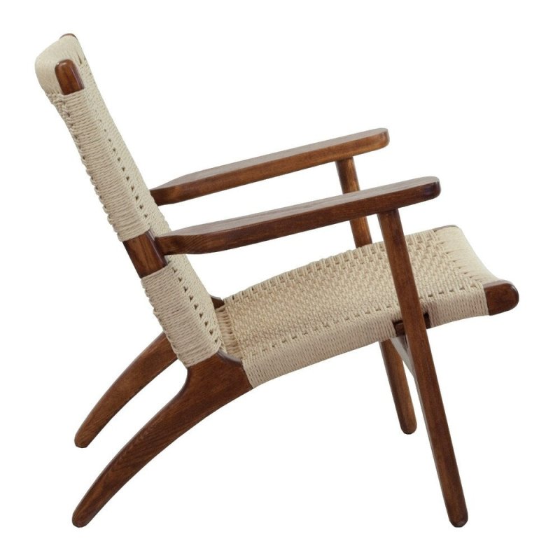 Modern Danish Design Coastal Lounge Chair - Japandi Outdoor Patio Armchair by Hans Wegner | Perfect for Beach Houses, Poolside Relaxation & Scandinavian-Inspired Gardens