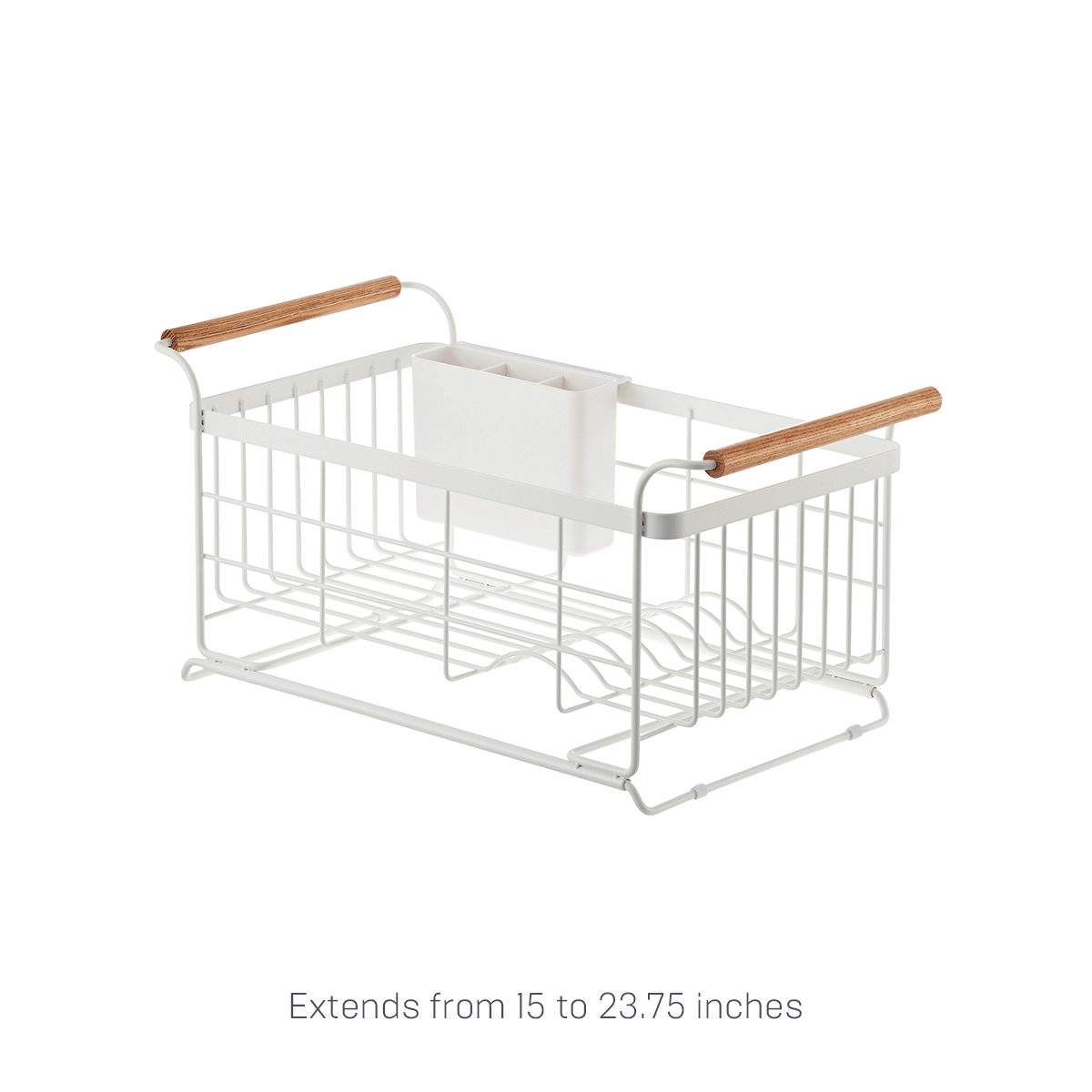 Stainless Steel Over the Sink Dish Drying Rack with Wooden Top - Space Saving Kitchen Organizer for Small Apartments & RV Living