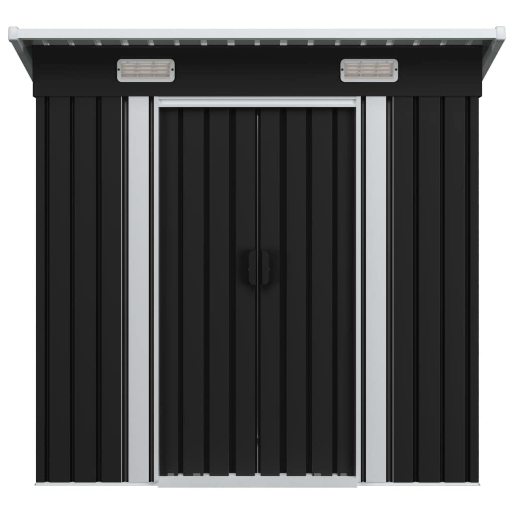 Premium Anthracite Steel Garden Shed - Weatherproof Outdoor Storage Solution for Patio Furniture, Tools & Equipment | UV-Resistant Sun Protection & Rain Shelter for Backyard, Deck & Garden Use