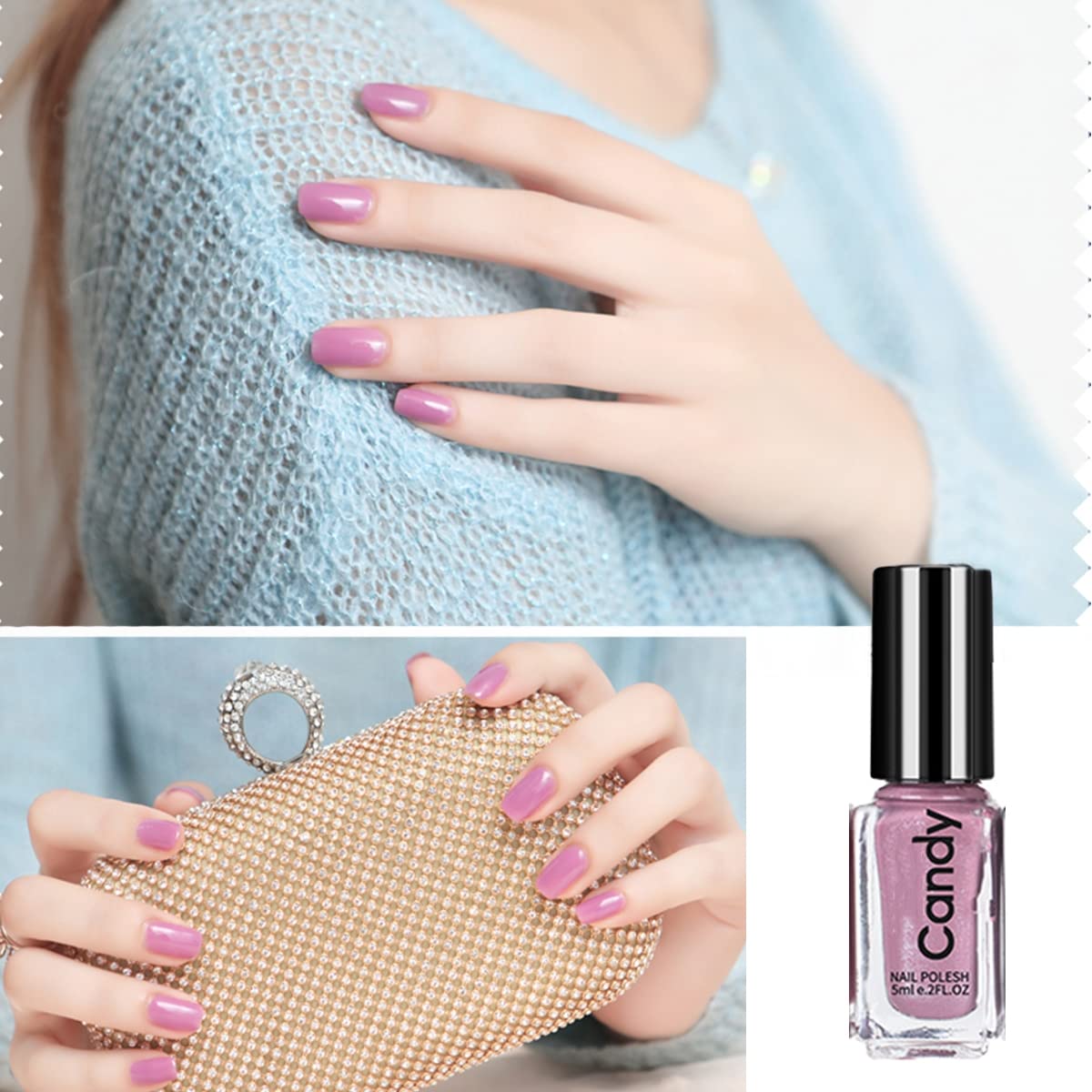 Quick Dry Long Lasting Nail Polish Set - 6 Colors for Women & Girls | Home & Party Use