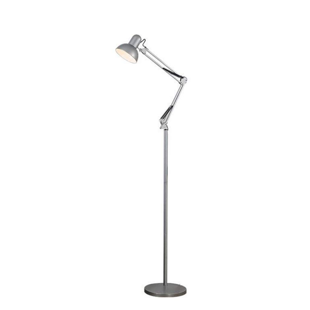 **Yyqx Adjustable Floor Lamp with E27 Socket - 360° Rotatable Long Arm Metal Standing Light for Bedroom, Living Room, Study | Eye-Protective Telescopic Design in Silver | Perfect for Reading, Working & Ambient Lighting**