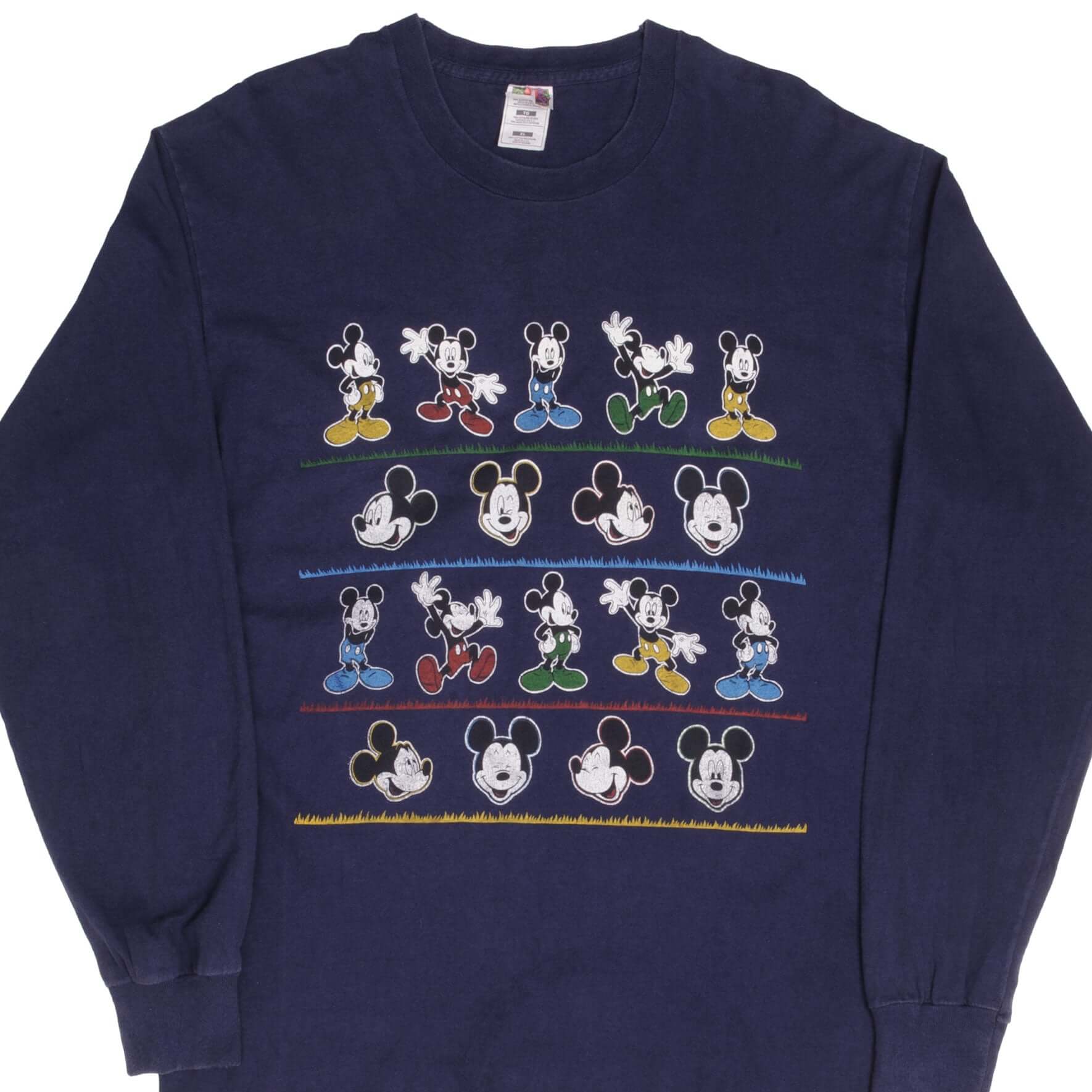 Vintage 90s Disney Mickey Mouse Long Sleeve T-Shirt Size XL - Retro Cartoon Graphic Tee for Men & Women - Perfect for Casual Wear, Theme Parties & Disney Fans Collection