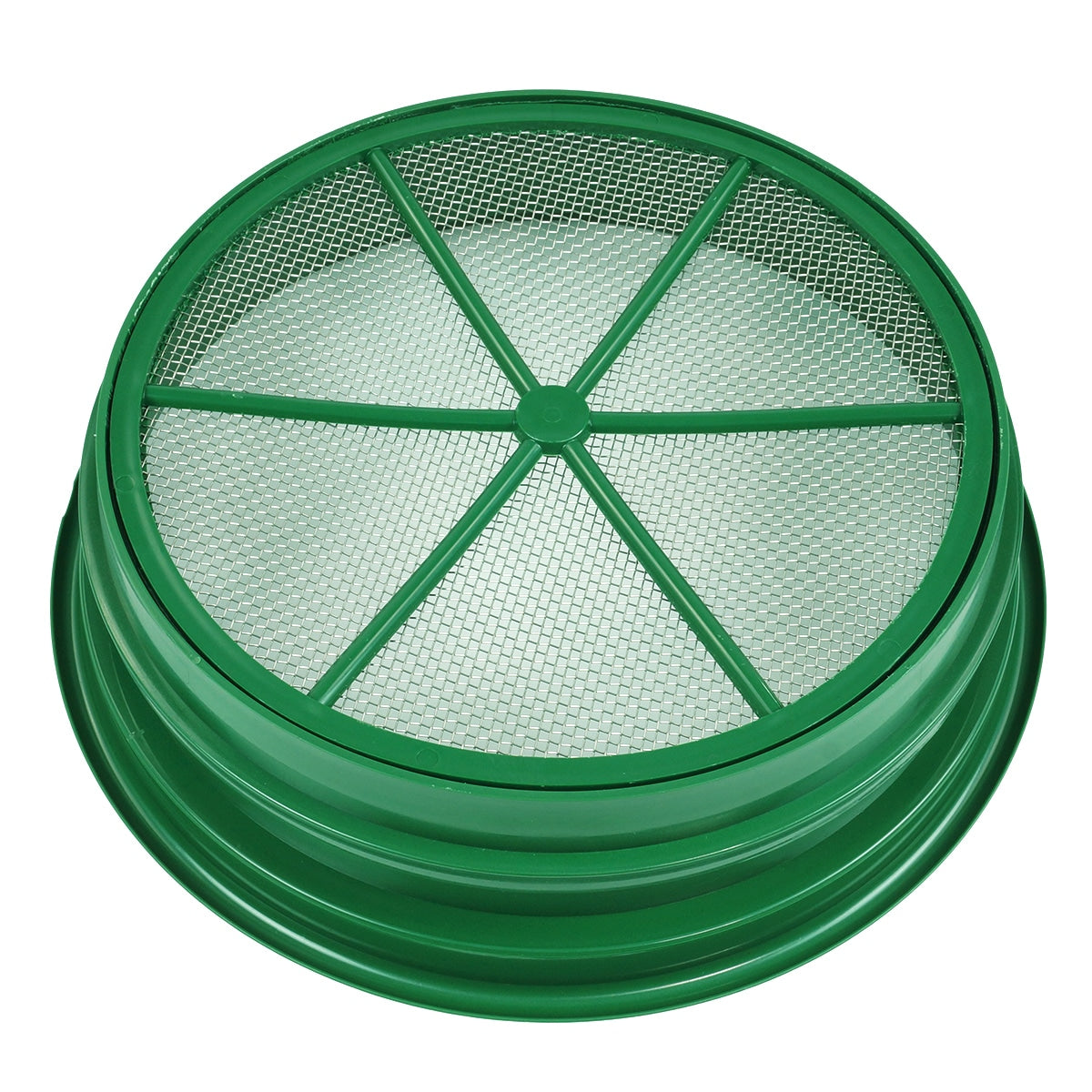 Green Plastic Gold Sifting Pan Classifier - Stackable Mesh Sizes 1/8
