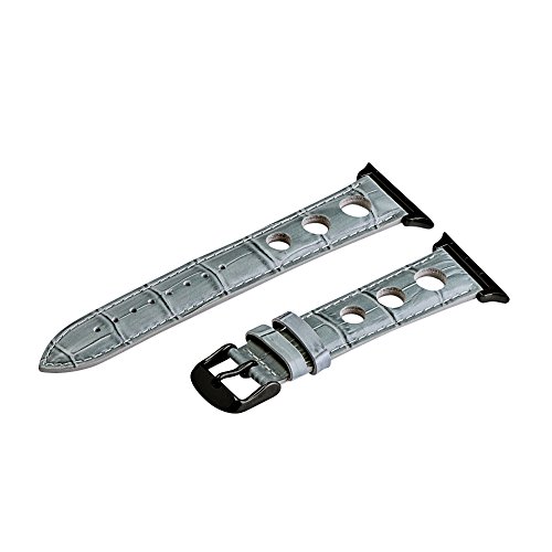 Grey Croco 3 Hole Bands / Black Hardware