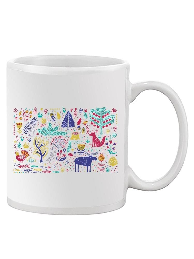 Handmade Scandinavian Nature Ceramic Mug - Nordic Forest & Lake Design - Perfect for Coffee, Tea & Hot Drinks - Ideal Gift for Nature Lovers & Home Decor