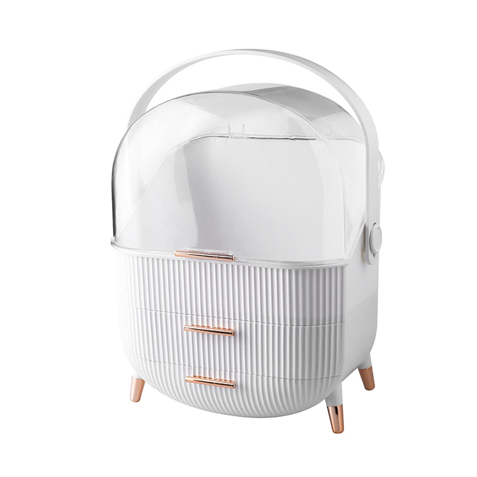 XBYUNDING Portable Cosmetic & Jewelry Storage Box - White Makeup Organizer with Drawer for Dressing Table, Countertop, Travel | Perfect Gift for Friends & Beauty Lovers | Ideal for Home, Salon & Vanity Organization