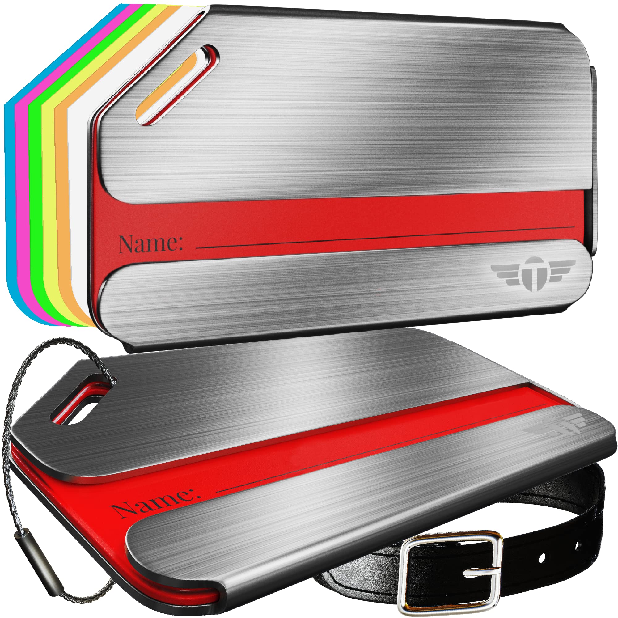 Durable Stainless Steel Personalized Luggage Tags - Indestructible Travel ID Tags with Privacy Protection & Free Smart Recovery Service | Perfect for Airports, Cruise Ships, and Business Travel Accessories