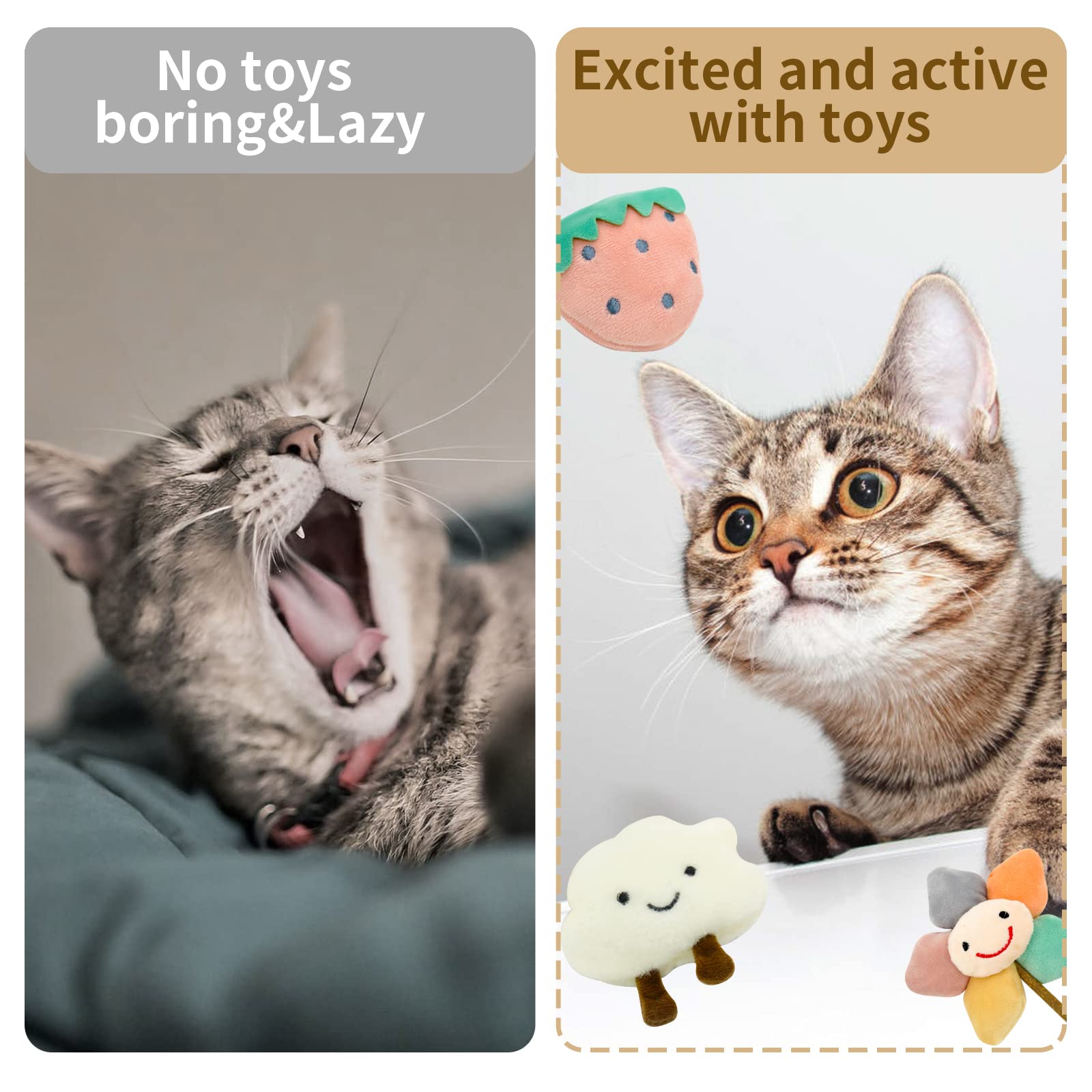 3Pcs Durable Catnip Toys for Indoor Cats - Bite Resistant Chew Toys for Teething Kittens, Fun Playtime & Stress Relief | Perfect for Playtime, Training & Bonding with Your Feline Friend