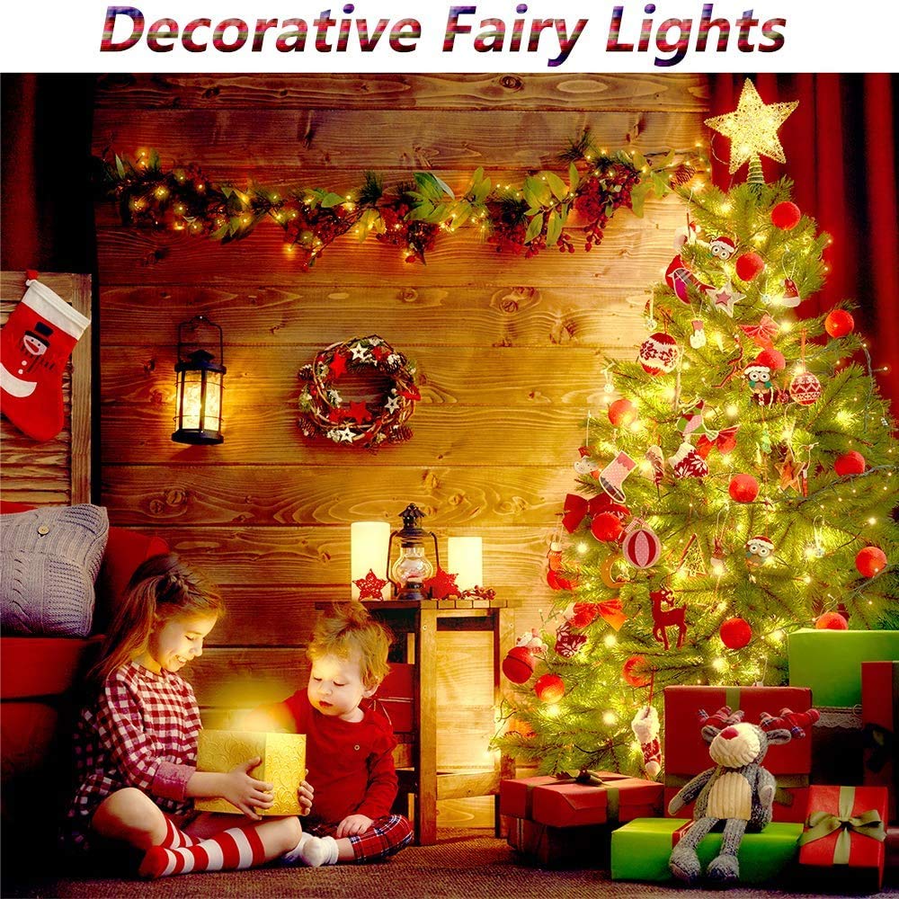 99ft LED String Lights with Remote Control - 300 Dimmable Fairy Lights for Indoor/Outdoor Use | Perfect for Bedroom, Garden, Trees, Birthday, Wedding & Party Decor (Warm White)