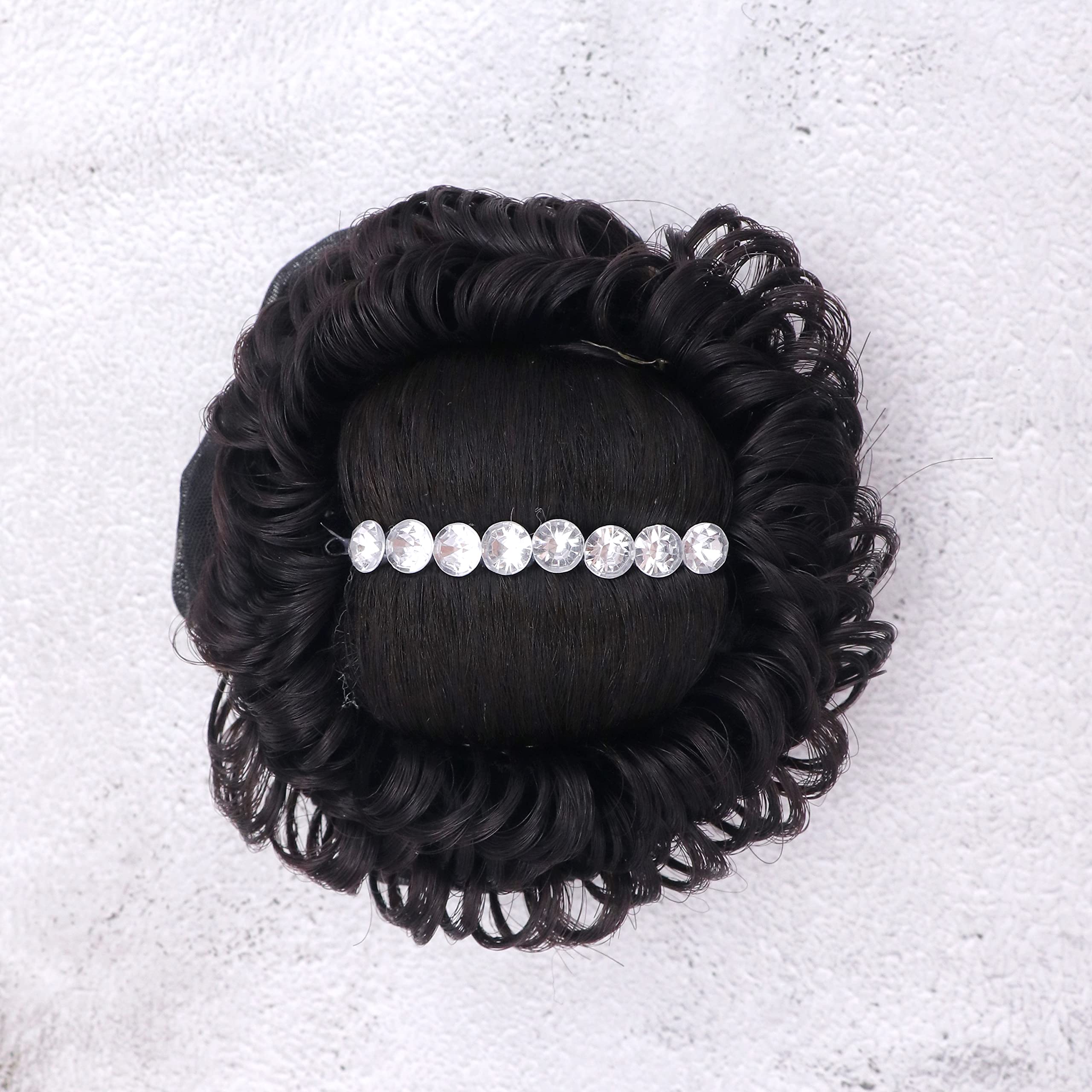 Shivarth 8 Stone Artificial Juda Hair Bun - Clip-in Hair Extension & Wig for Women & Girls | Perfect for Weddings, Cosplay & Daily Styling