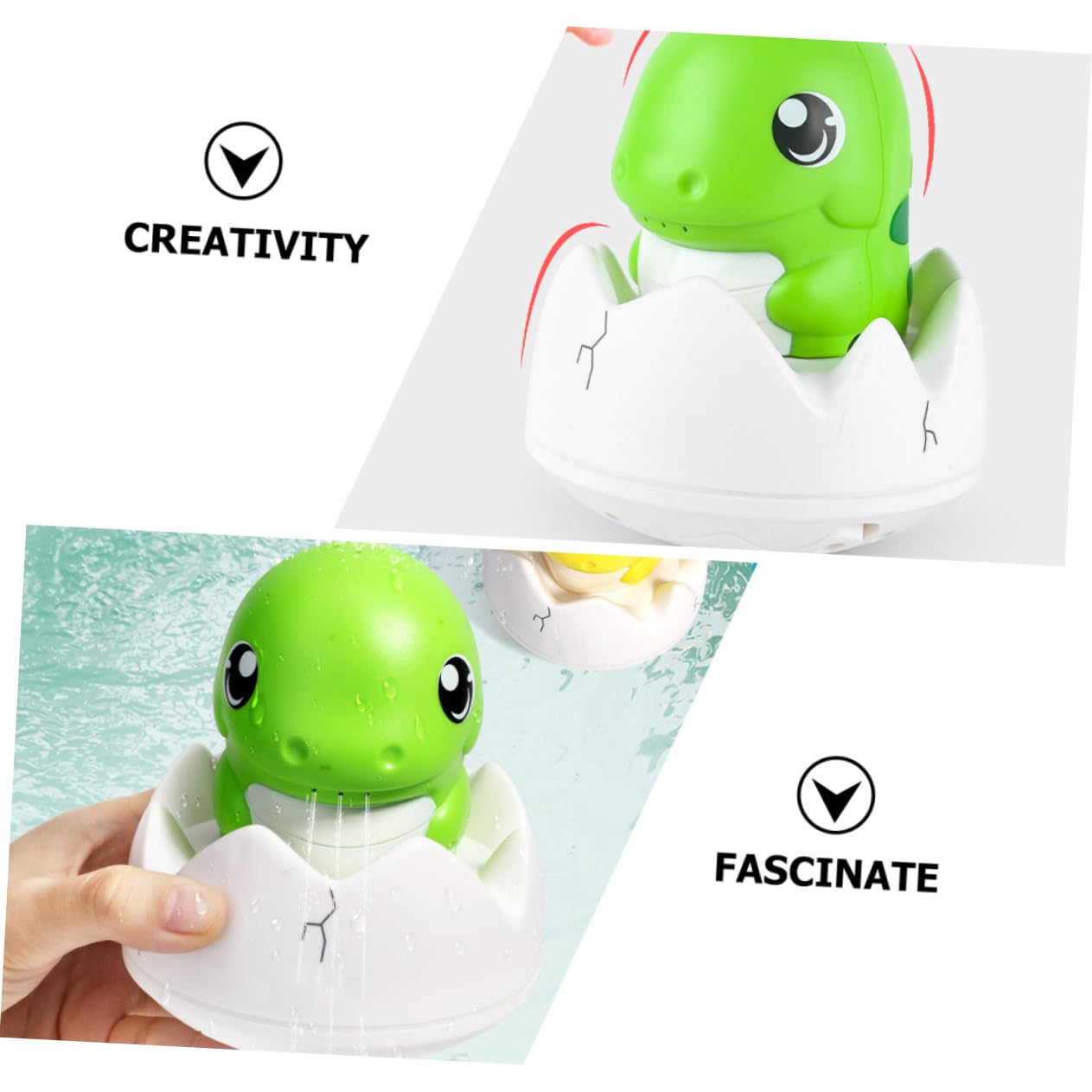OKUMEYR Dinosaur Bath Toys for Kids - Light Up LED Bathtub Toys with 1200mAh Rechargeable Battery (Green) - Fun Bath Time & Pool Play for Toddlers & Children