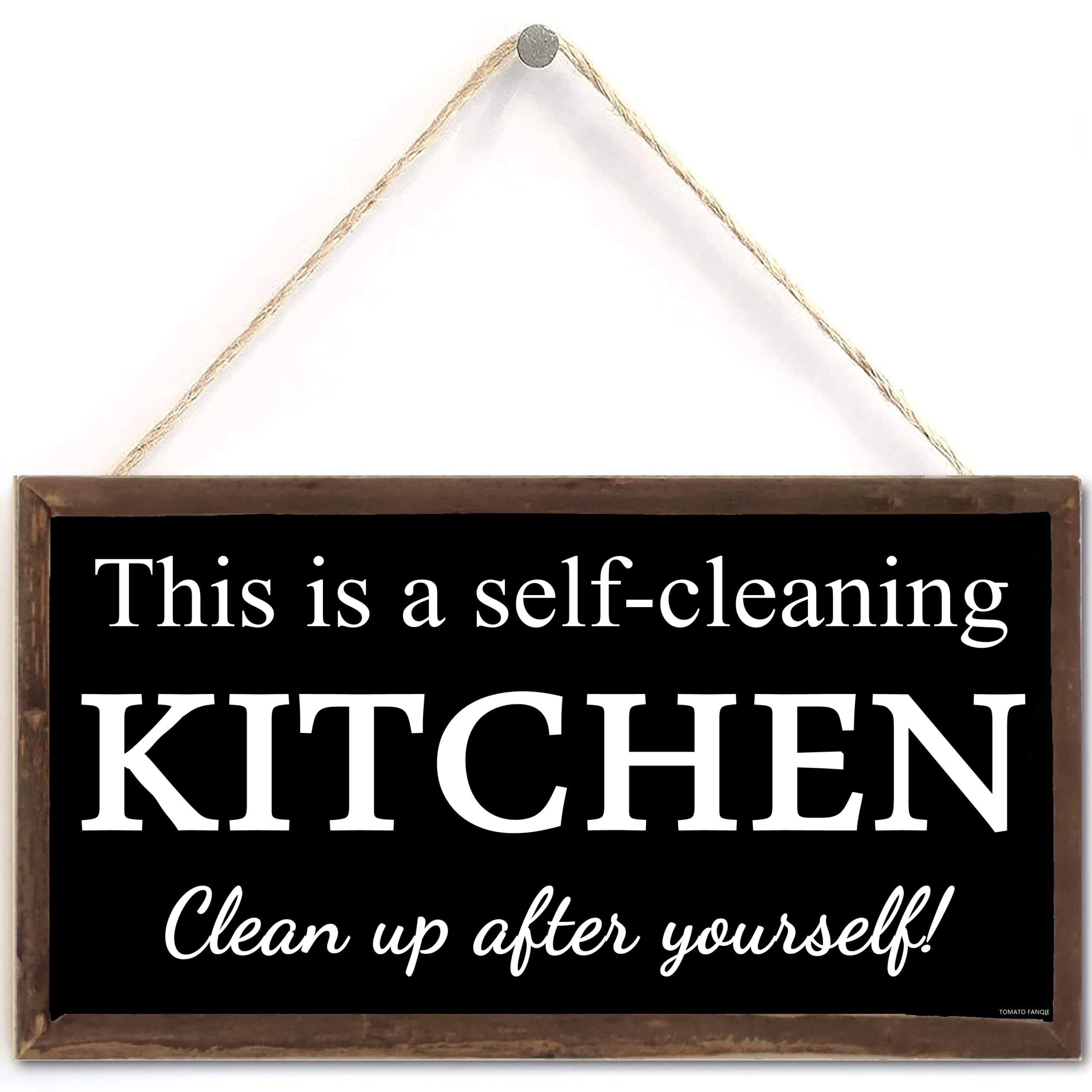 Self-Cleaning Wooden Wall Art for Kitchen - 12x6 Inch Rustic Home Decor Sign, Perfect for Farmhouse & Modern Kitchens - Easy to Hang & Maintain