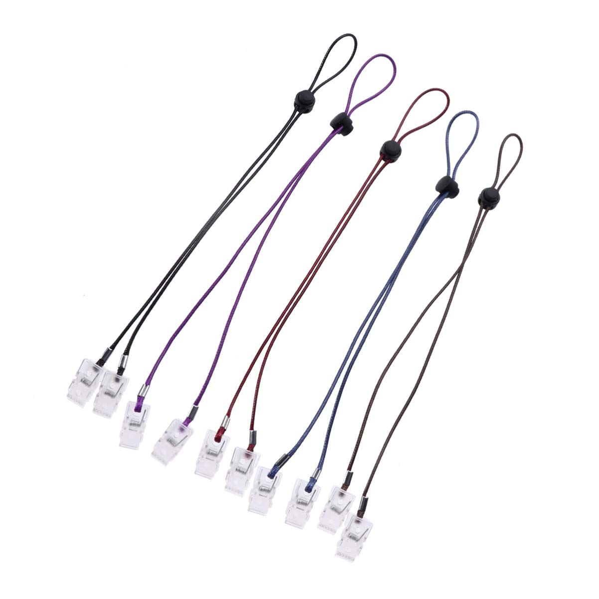 **PACKOVE Adjustable Bib Holder Clips - 5Pcs Colorful Napkin Clips for Adults, Elderly & Baby - Secure Lanyard Holder for Mealtime, Dining & Travel**