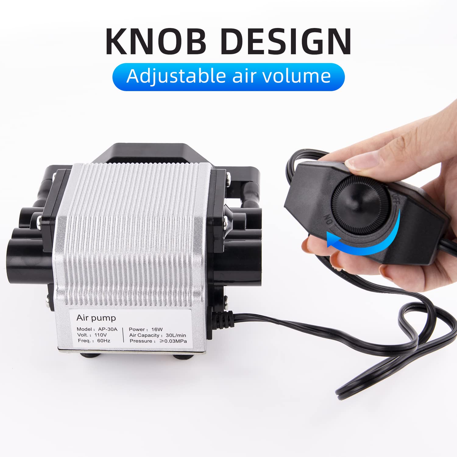 FoxAlien AP30A Portable Air Assist Pump - 30L/min Adjustable Air Volume for CNC Engraving Machines, Laser Cutters & Woodworking Tools - Perfect for DIY Projects & Professional Workshops