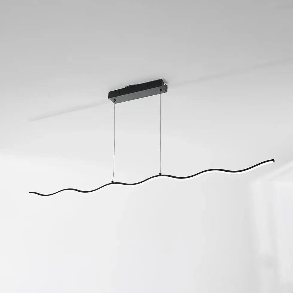 Modern Wavy Line Minimalist Pendant Light - Sleek Contemporary Ceiling Fixture for Living Room, Bedroom, or Dining Area
