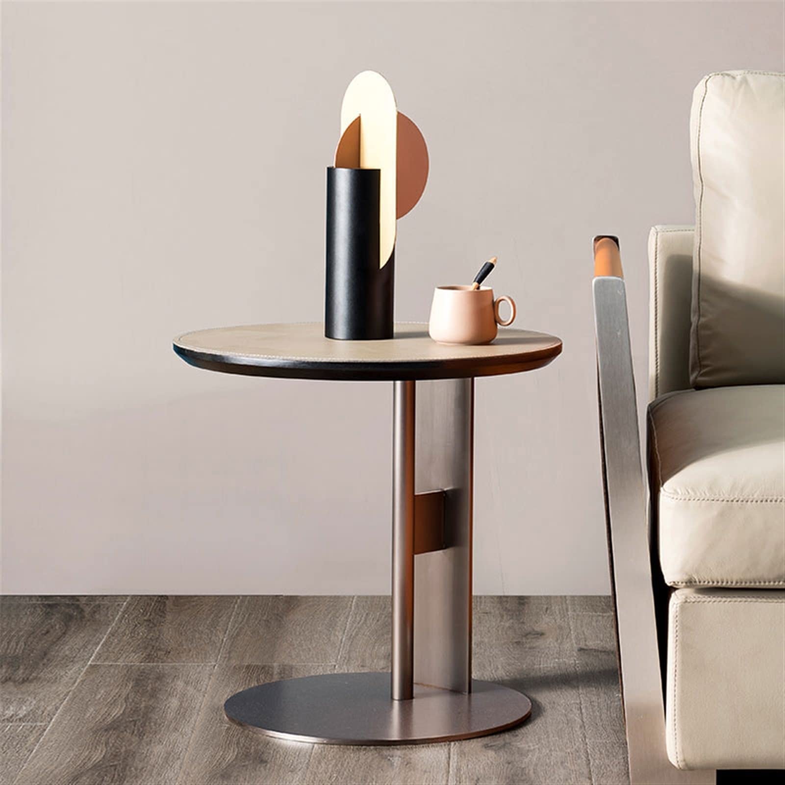 Modern Luxury Metal End Table - Small Side Table for Living Room, Bedroom, Office & Hotel | Stylish Coffee Table with Snack Tray for Home Decor & Entertainment Spaces