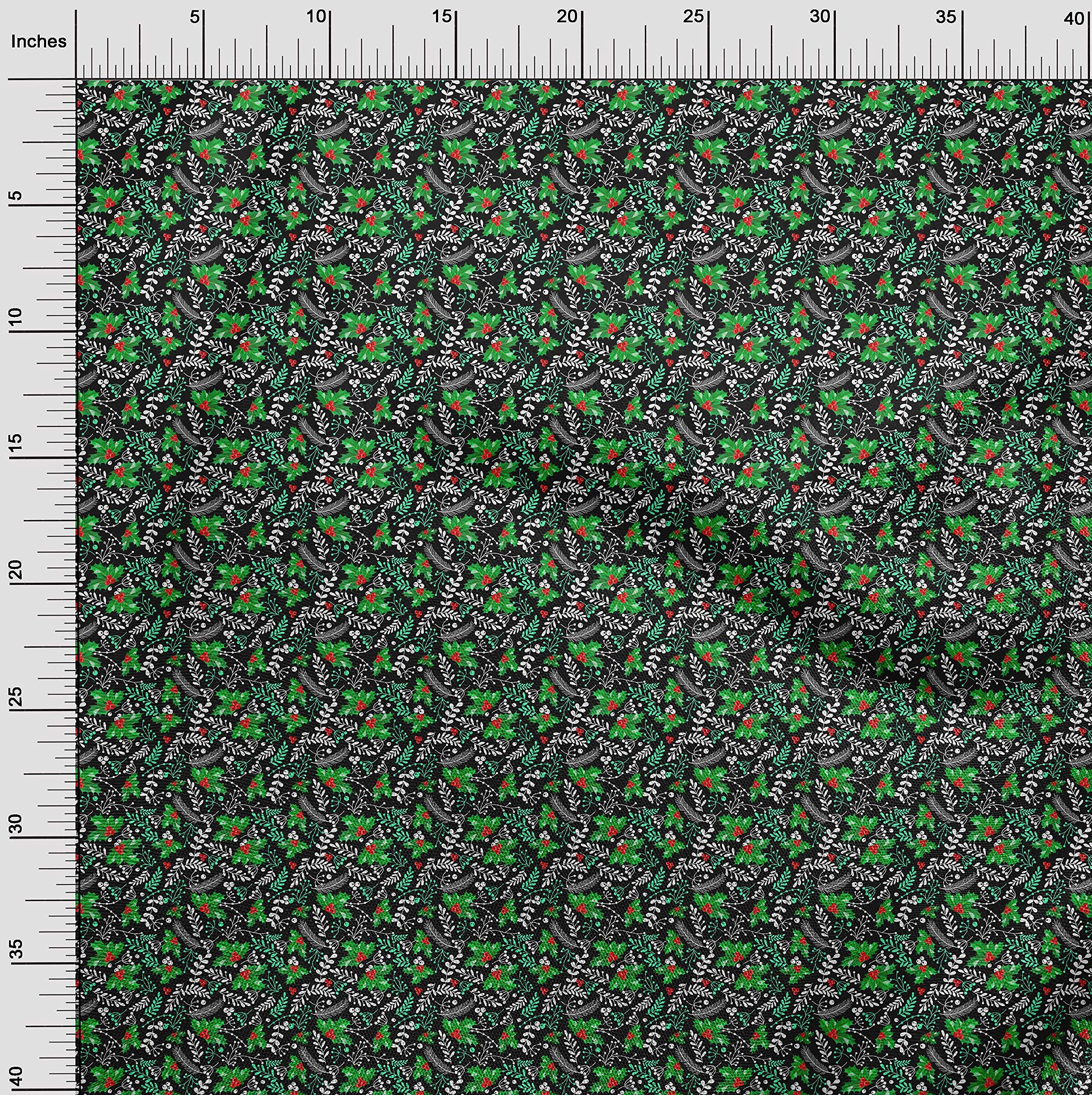 Velvet Black Christmas Dress Fabric - 58 Inch Wide Printed Material by The Yard | Perfect for Holiday Dresses, Party Outfits & Festive Decorations