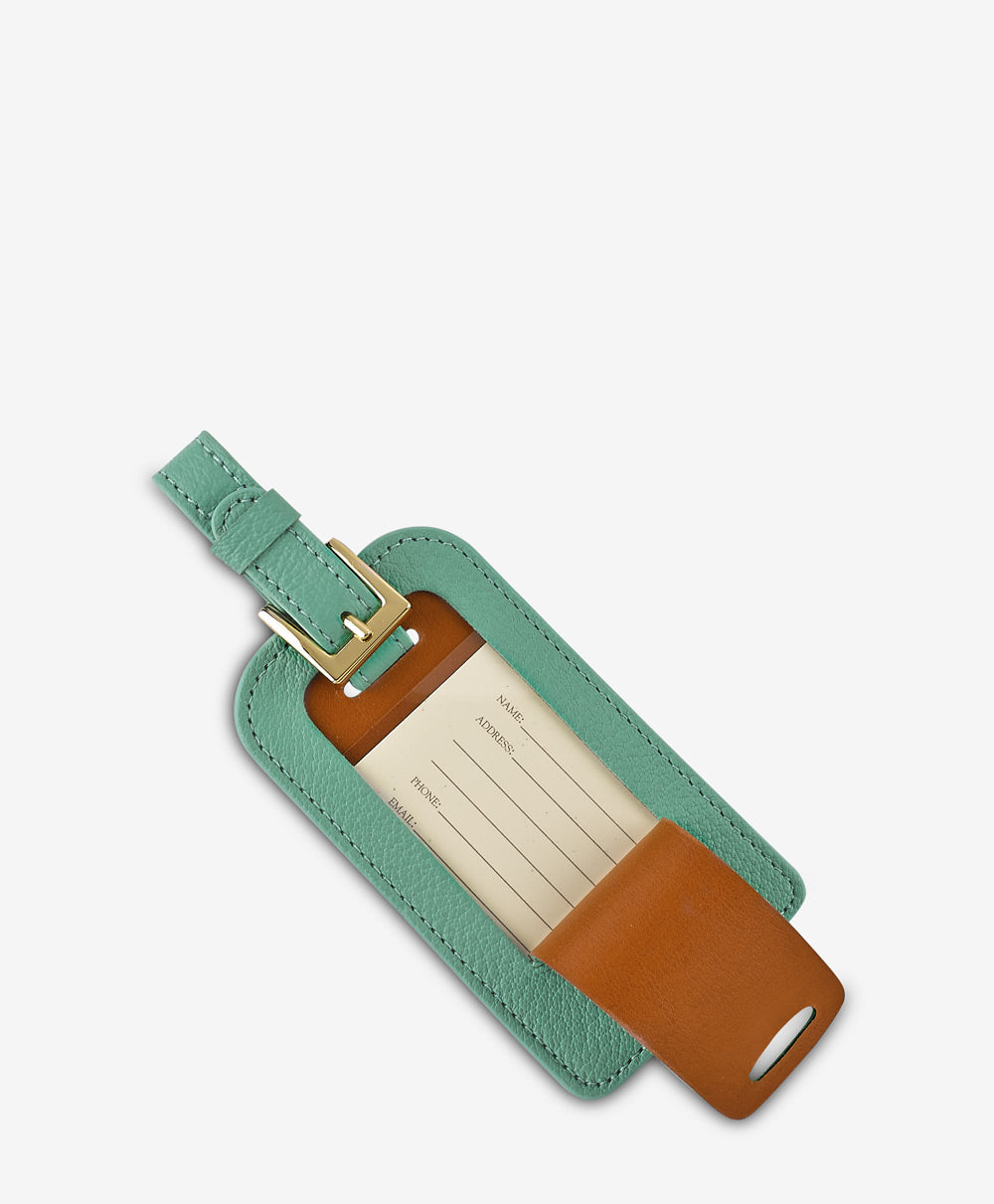 Premium Goatskin Leather Luggage Tag - Robins Egg Blue | Durable & Stylish Travel Accessory for Suitcases, Backpacks & Carry-Ons