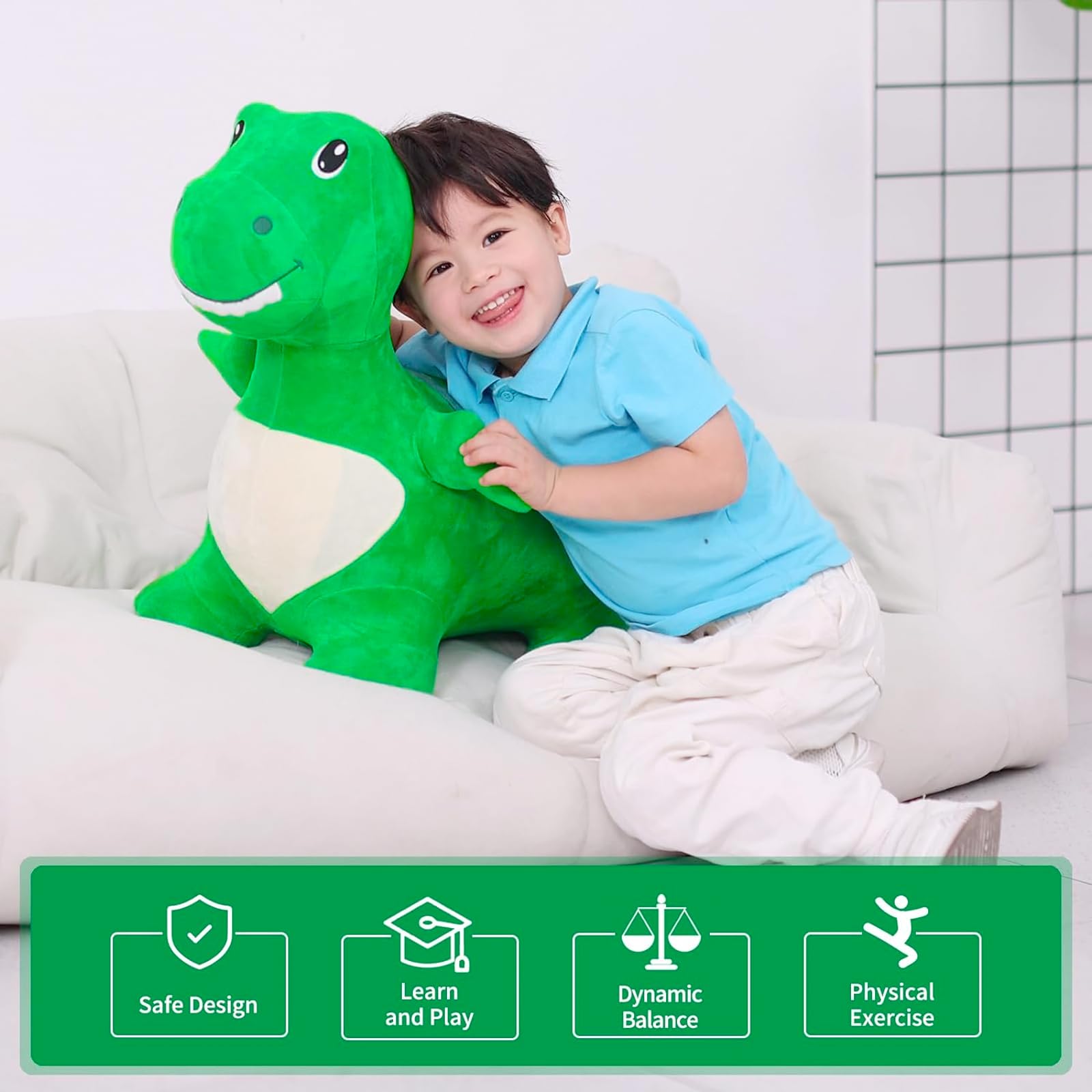 Dinosaur Hopper Toy for Kids - Bouncy Ride-On Dino for Outdoor Play