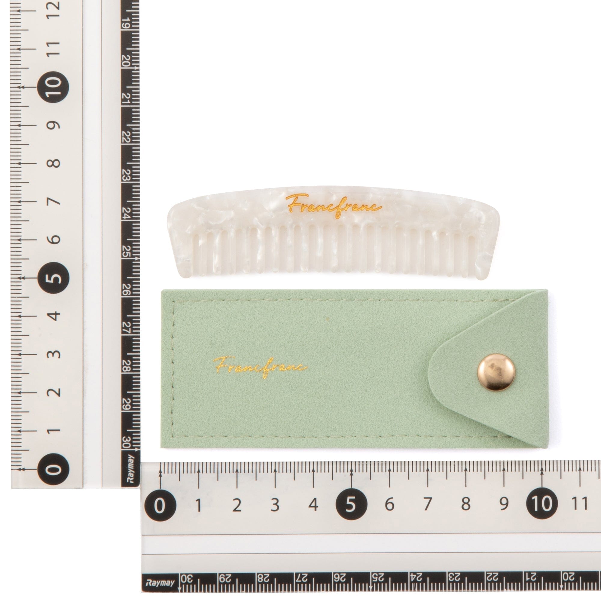 Compact Comb with Pouch - White | Travel-Friendly Hair Comb for Men & Women | Perfect for Travel, Gym, and On-the-Go Styling