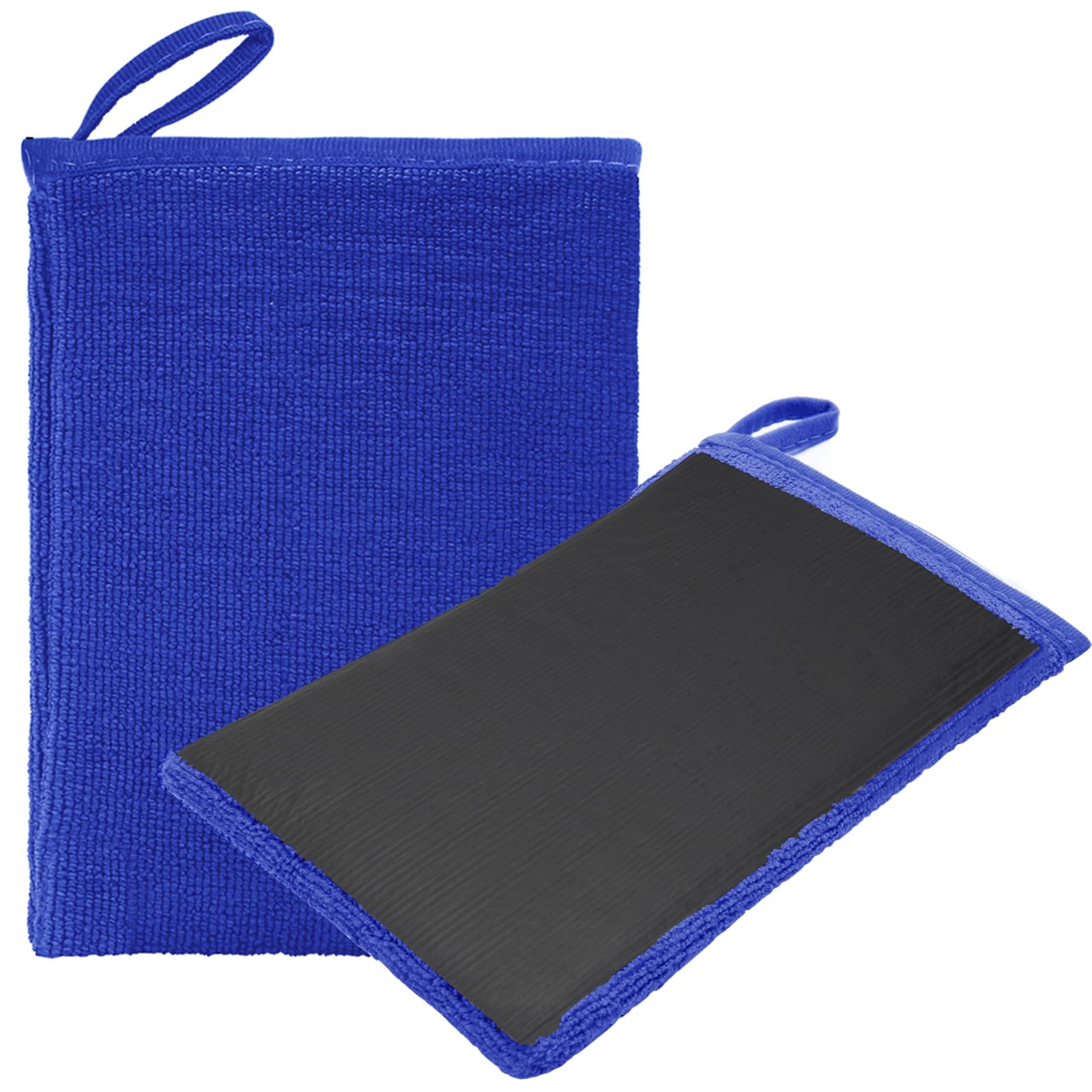 2 Pack Car Detailing Clay Mitts - Microfiber Clay Bar Towel & Medium Grade Detailing Glove for Paint Correction, Wax Removal & Surface Prep (Blue) - Perfect for Car Wash, Auto Detailing & Ceramic Coating Prep