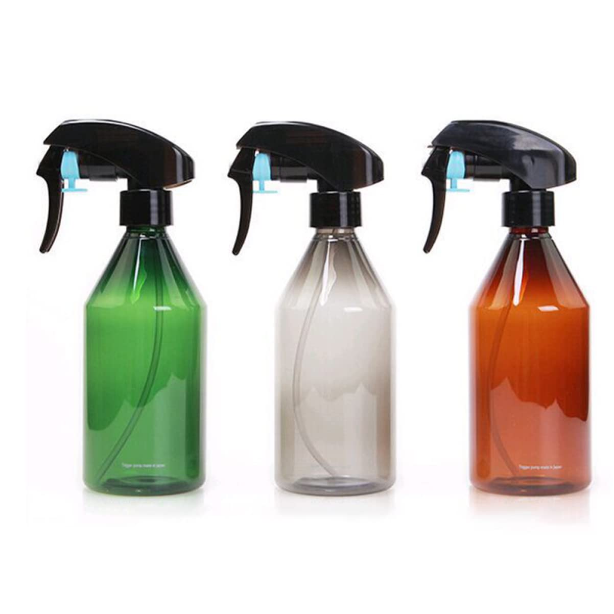 FRCOLOR 4pcs Trigger Spray Bottles for Hairdressing & Barber - Leak Proof Empty Fine Mist Dispenser for Hair, Garden, Makeup & Cleaning - Transparent Salon & Home Use (Black)
