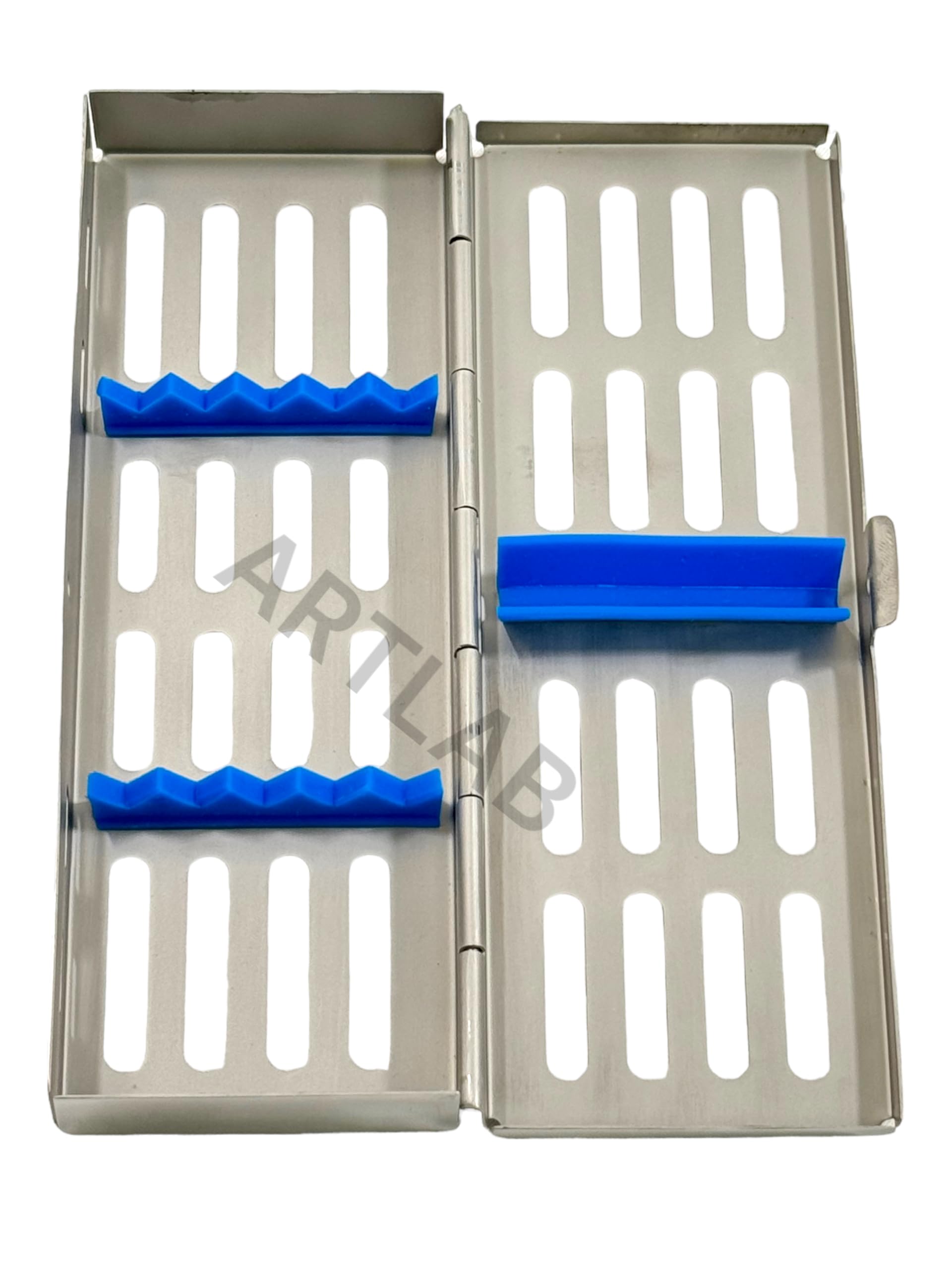 5-Slot Dental Sterilization Cassette for Autoclave - German Stainless Steel Instrument Tray Box (Blue) by Artlab - Perfect for Dental Clinics & Sterilization Centers