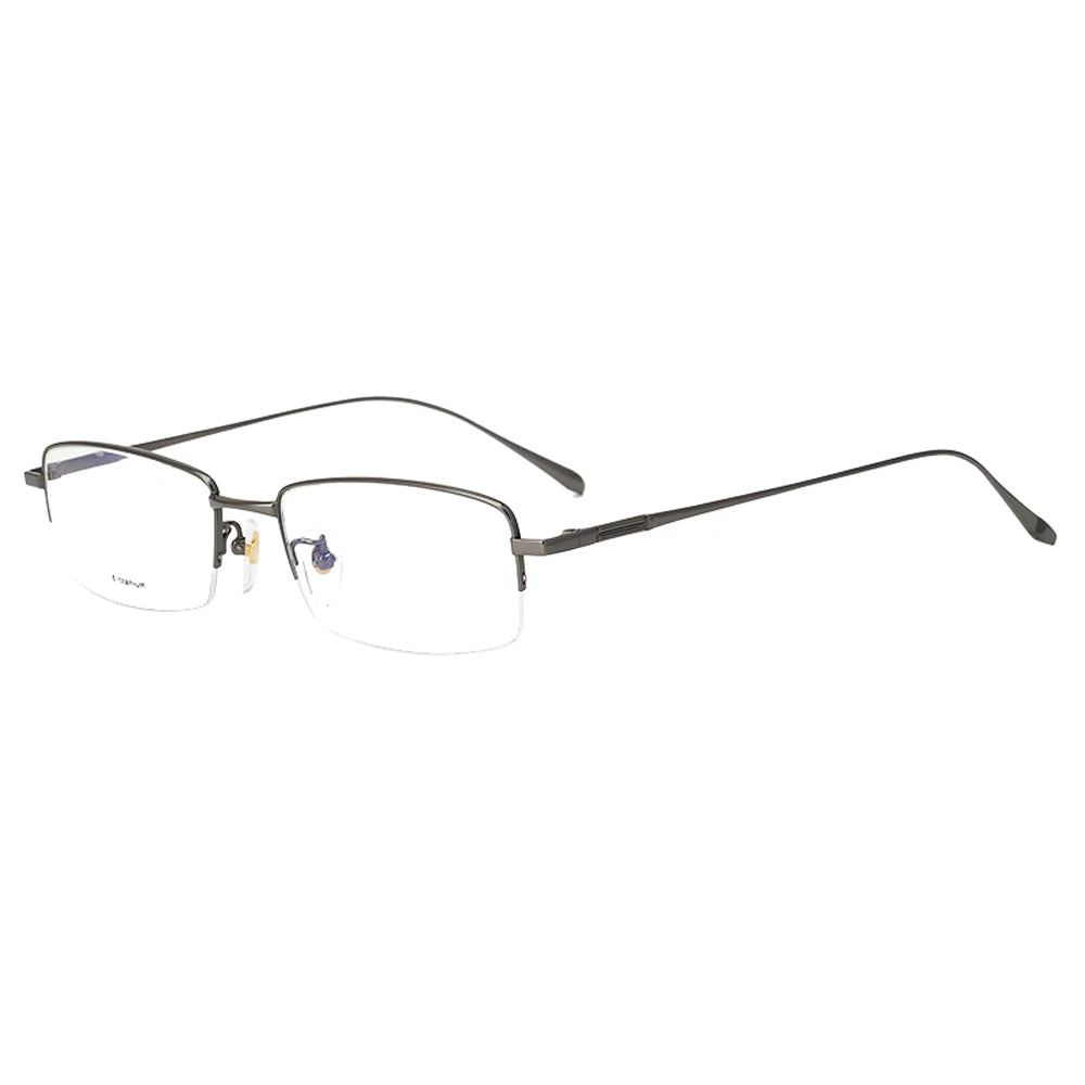 Aimee Unisex Semi-Rimless Square Titanium Eyeglasses Frame 941231 - Lightweight & Durable for Work, Reading, and Everyday Wear