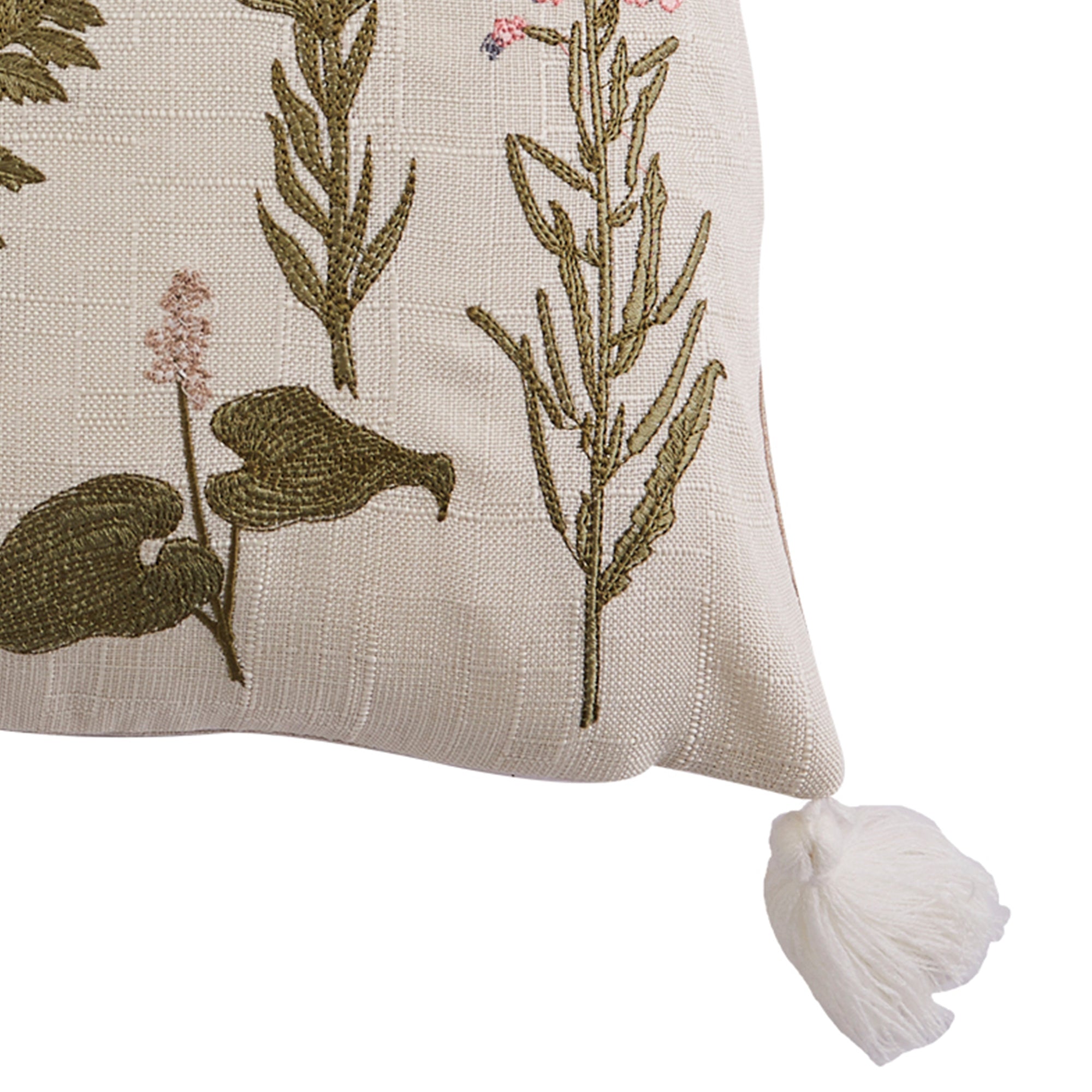 Apolonia Floral Embroidered Decorative Throw Pillow Cover - Boho Chic Home Decor for Living Room, Bedroom, Sofa & Couch