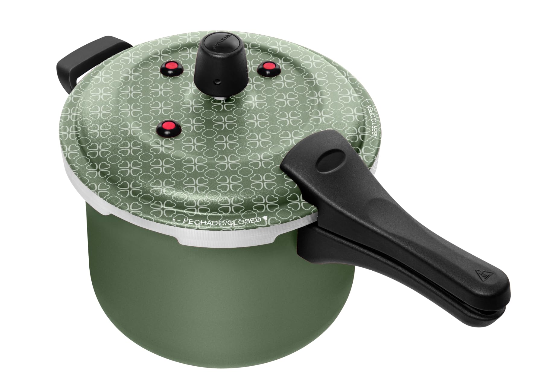Patolux 5.0L Pressure Cooker with External Lock & Non-Stick Coating - Green | Safe & Fast Cooking for Soups, Stews & Beans | Perfect for Home Kitchens & Camping