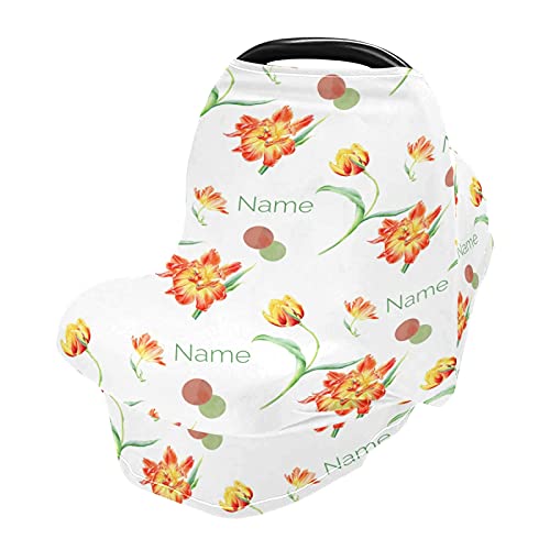 Personalized Baby Name Car Seat Covers - Soft & Breathable Nursing Cover for Breastfeeding - Perfect Baby Shower Gift for Boys & Girls - Ideal for Travel, Nursing, and Newborn Photo Shoots