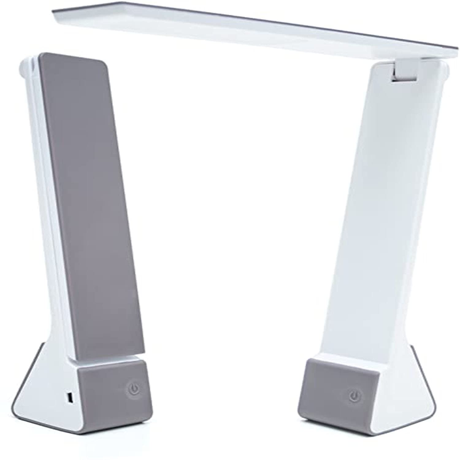 Qurecen LED Minimalist Desk Lamp - Rechargeable Portable Light with 3 Brightness Levels for Bedroom, Study & Office | Adjustable Table Lamp with Customizable Lighting (Gray) - Perfect for Night Reading, Home Office & Dorm Room Use