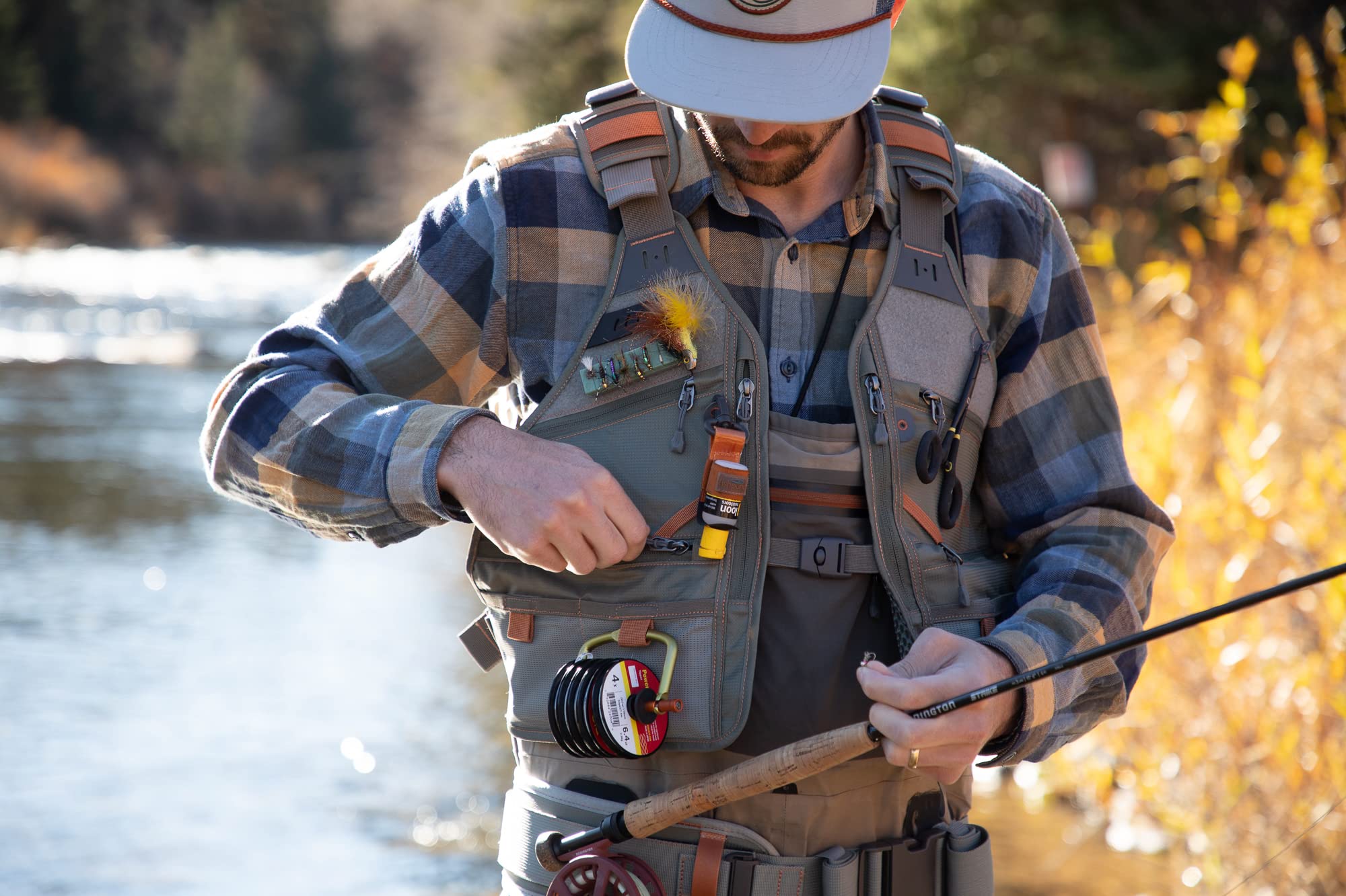 Flint Hills Men's Fly Fishing Vest - Gravel | Durable & Lightweight Fishing Vest for Anglers | Perfect for Stream, River & Lake Fishing