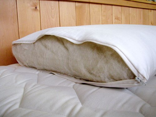 Organic Wool Wrapped Latex Pillow for Side & Back Sleepers - Hypoallergenic & Breathable - Perfect for Neck Pain Relief & Better Sleep