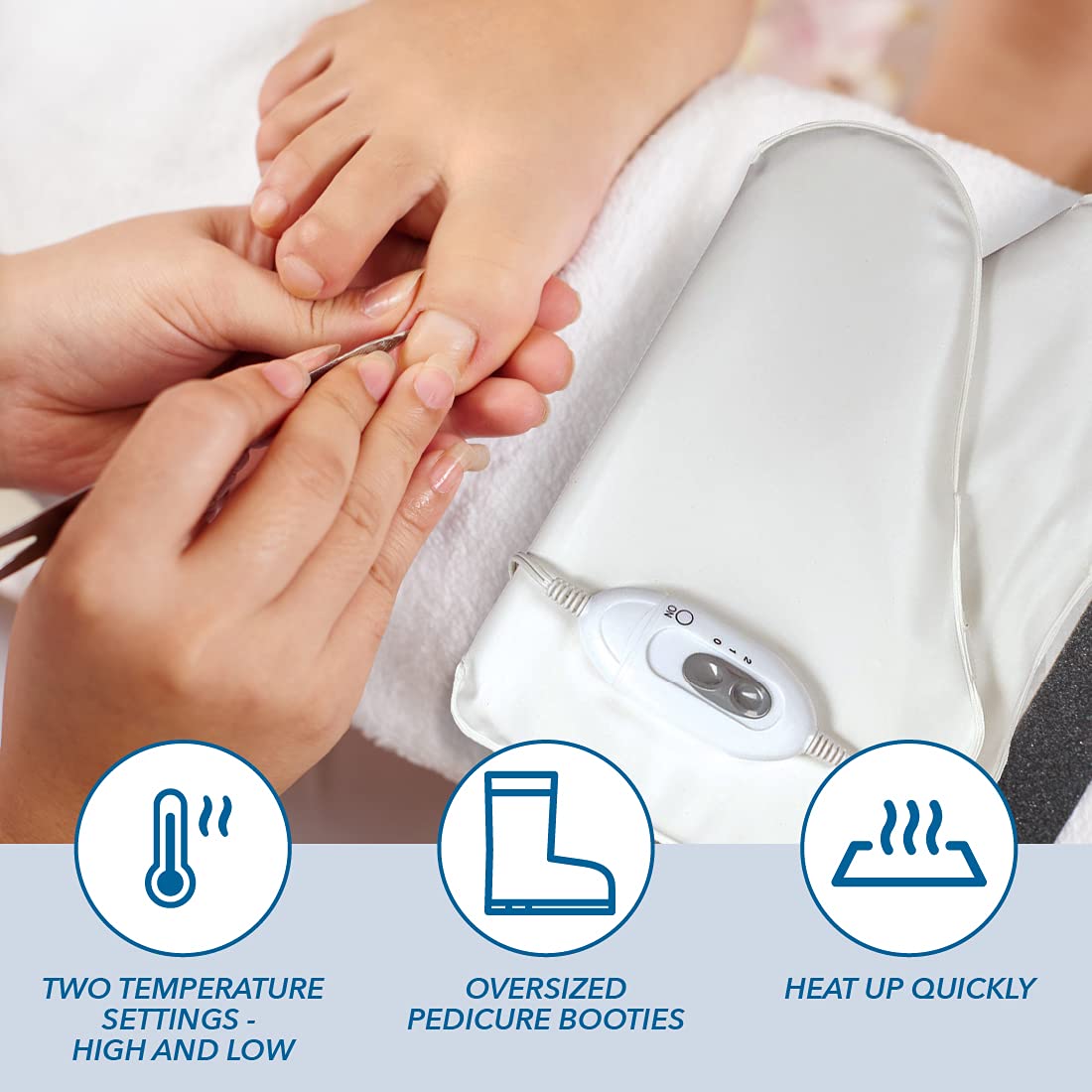 ForPro Professional Heated Booties - Electric Foot Warmers with Dual Temperature Settings for Spa & Home Use - Moisturizing Thermal Therapy for Relaxation & Pain Relief - Perfect for Winter & Cold Weather Comfort