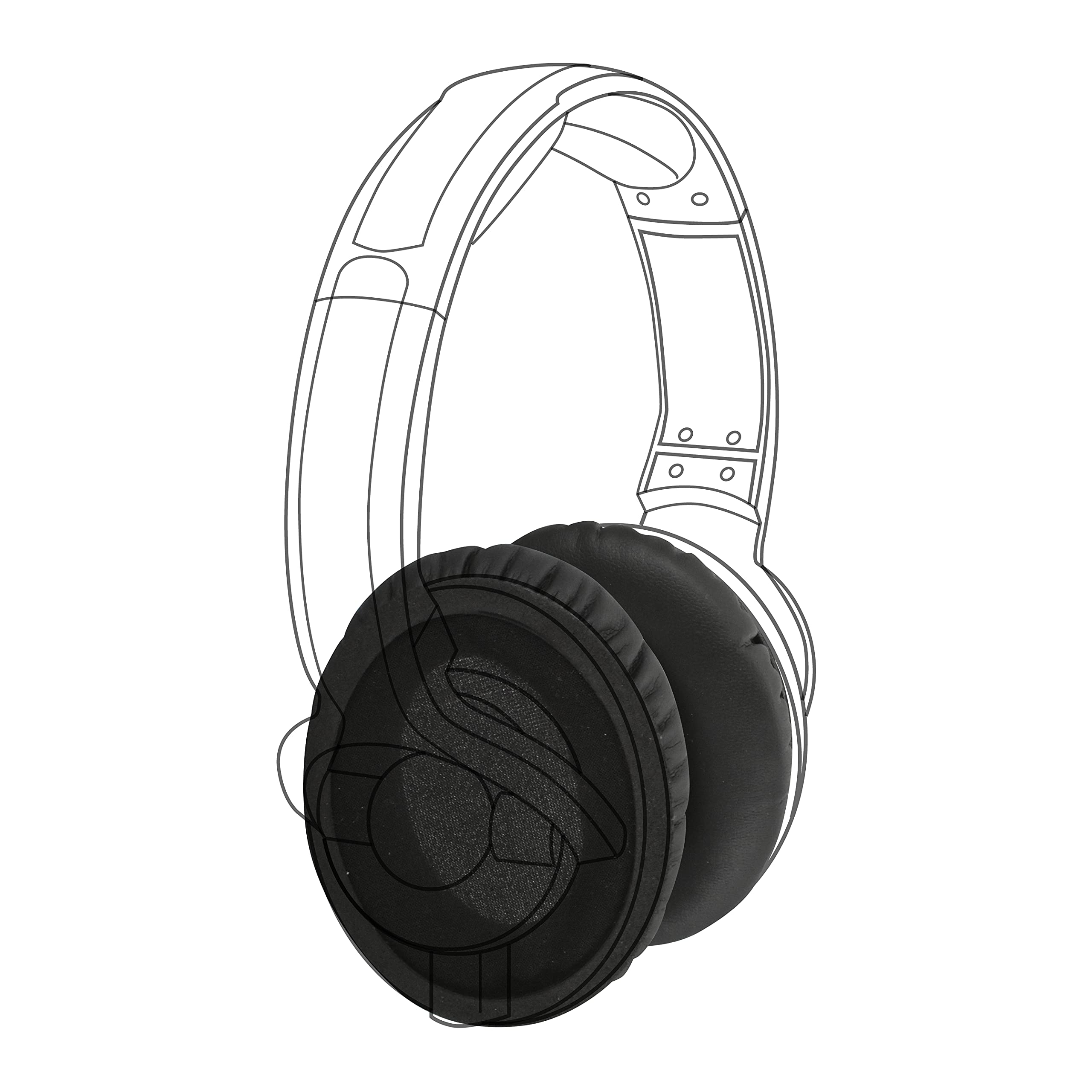 KRK KNS6400 Replacement Ear Pads - Premium Protein Leather Headphone Cushions (Black, 1 Pair) - Noise Isolation & Comfort for Studio Monitoring & Music Production