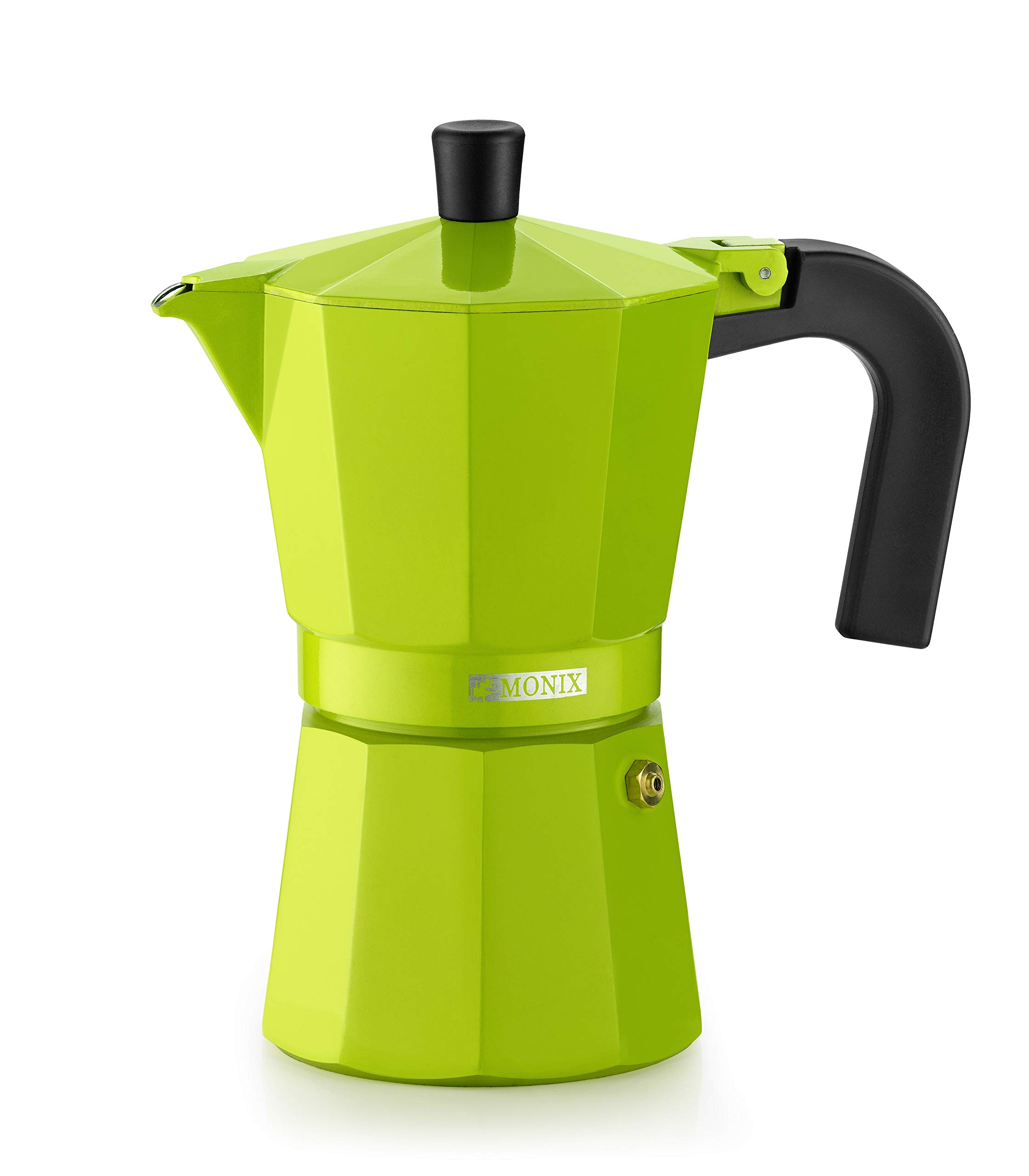 Braisogona Monix Lima 6-Cup Aluminum Coffee Maker - Lemon Color, 30 x 30 x 30 cm - Perfect for Home, Office & Camping Use