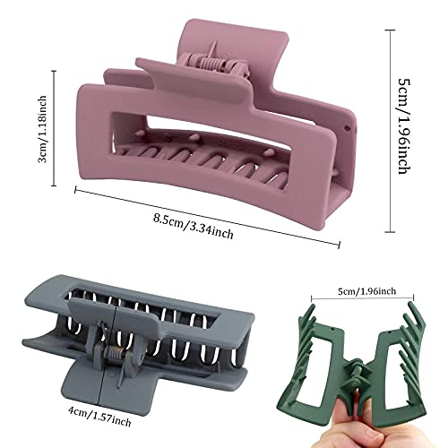 Shidara Strong Hold Rectangle Claw Hair Clips - Non-Slip Hair Jaw Clamps for Women & Girls (6-Piece Set, Multicolor) | Perfect for Updos, Ponytails & Everyday Hairstyles