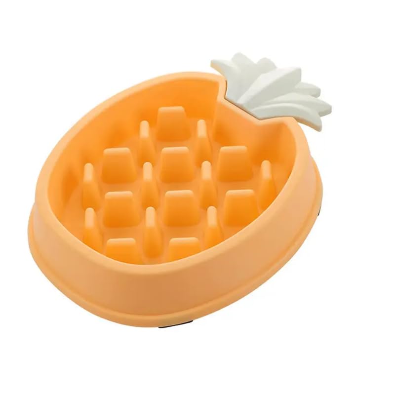 Premium Pineapple-Shaped Slow Feeder Pet Bowl - 567ml (2 Cups) Capacity, Anti-Choking Design for Dogs & Cats - Food-Grade Plastic, Random Colors - Perfect for Portion Control & Mealtime Fun