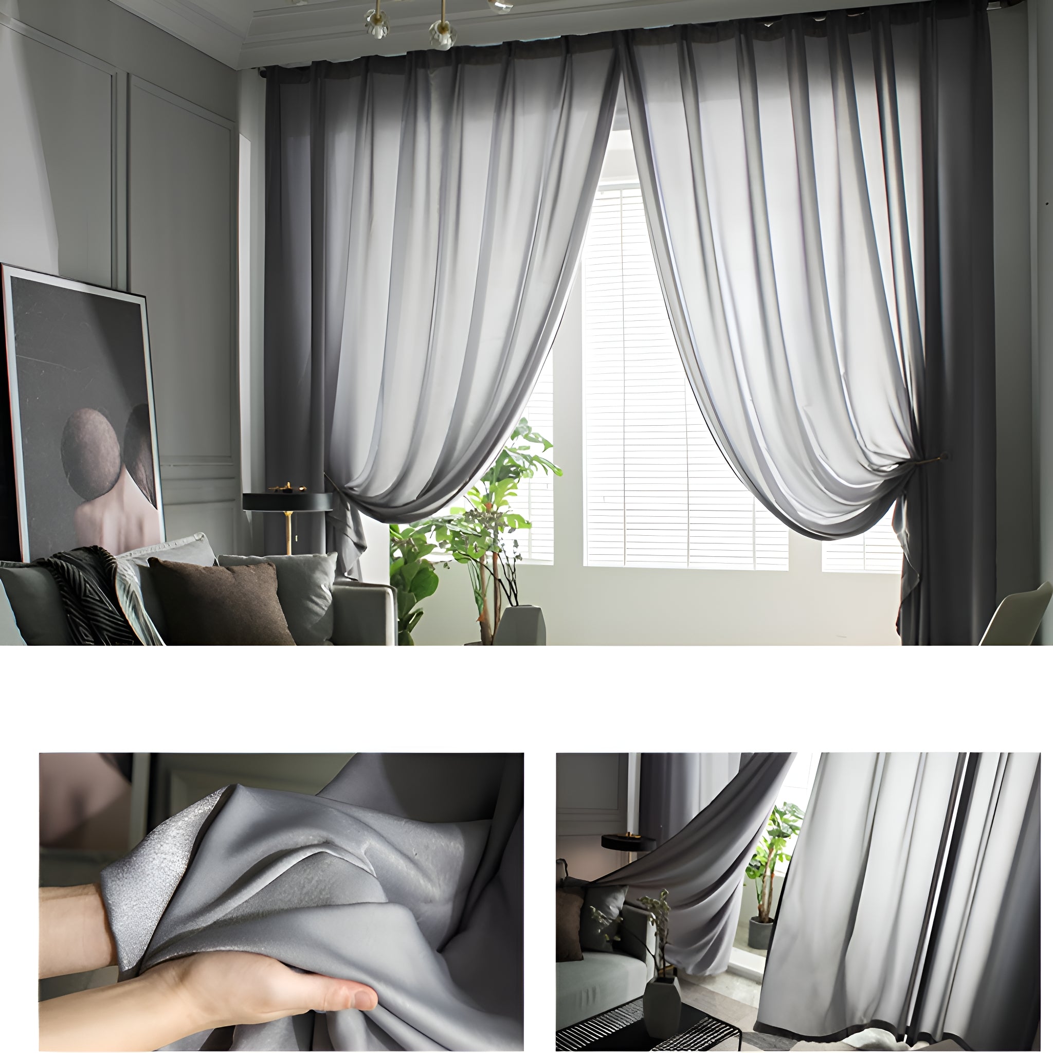 Marissa Solid Color Sheer Grommet Curtains - Lightweight Airy Window Drapes for Living Room, Bedroom & Office - Custom Size Available