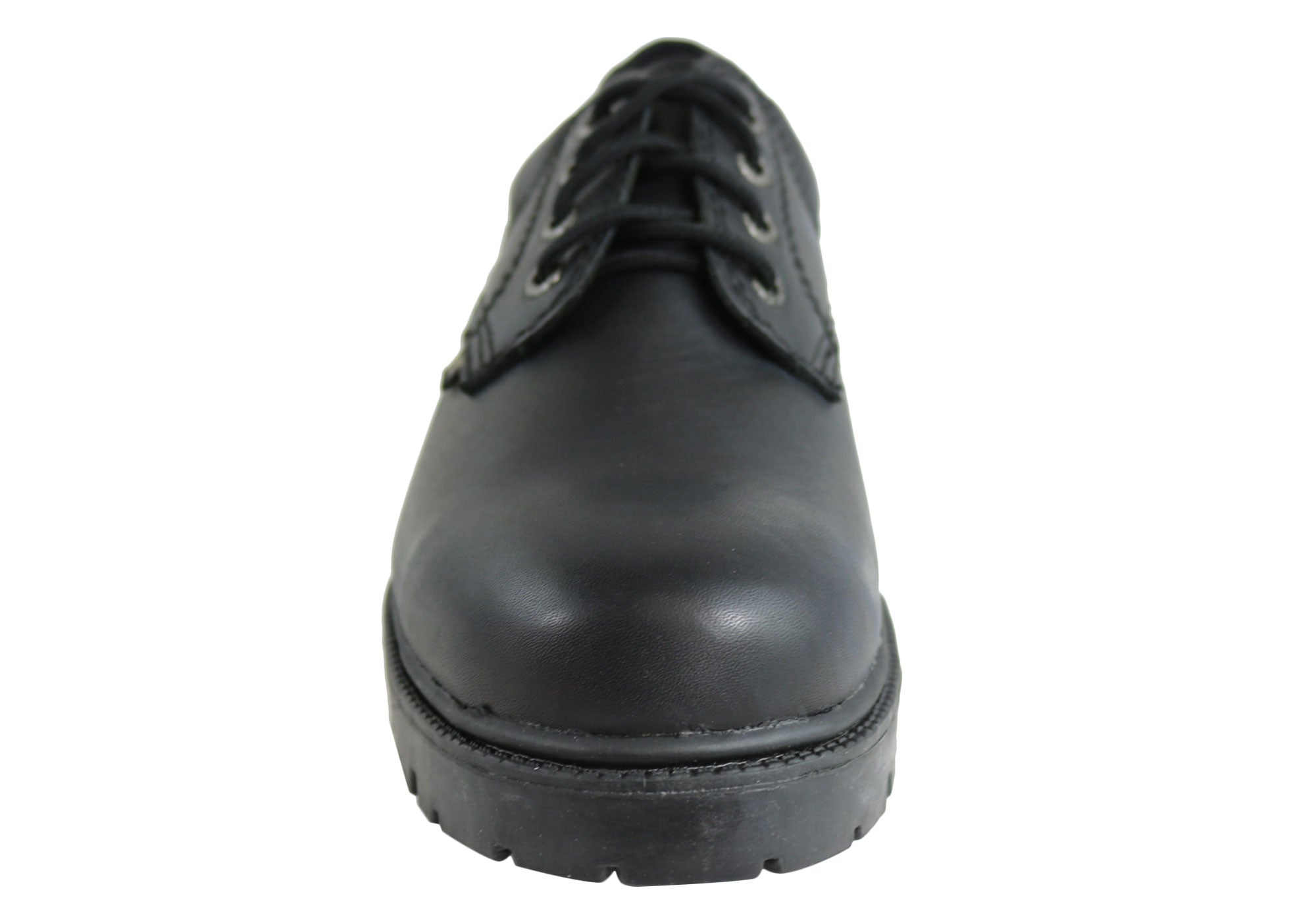 Roc Magnum Senior Black Leather Lace-Up Comfortable School Shoes for Boys & Girls - Perfect for School, Uniforms, and Everyday Wear