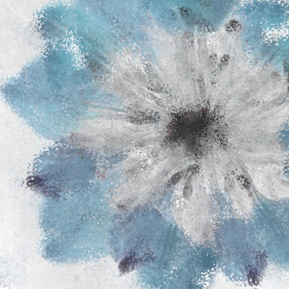 Soft Blue Bloom 2 Floral Art Print by Kimberly Allen - 39x39 Inch Fine Art Paper for Framing - Elegant Wall Decor for Living Room, Bedroom & Office
