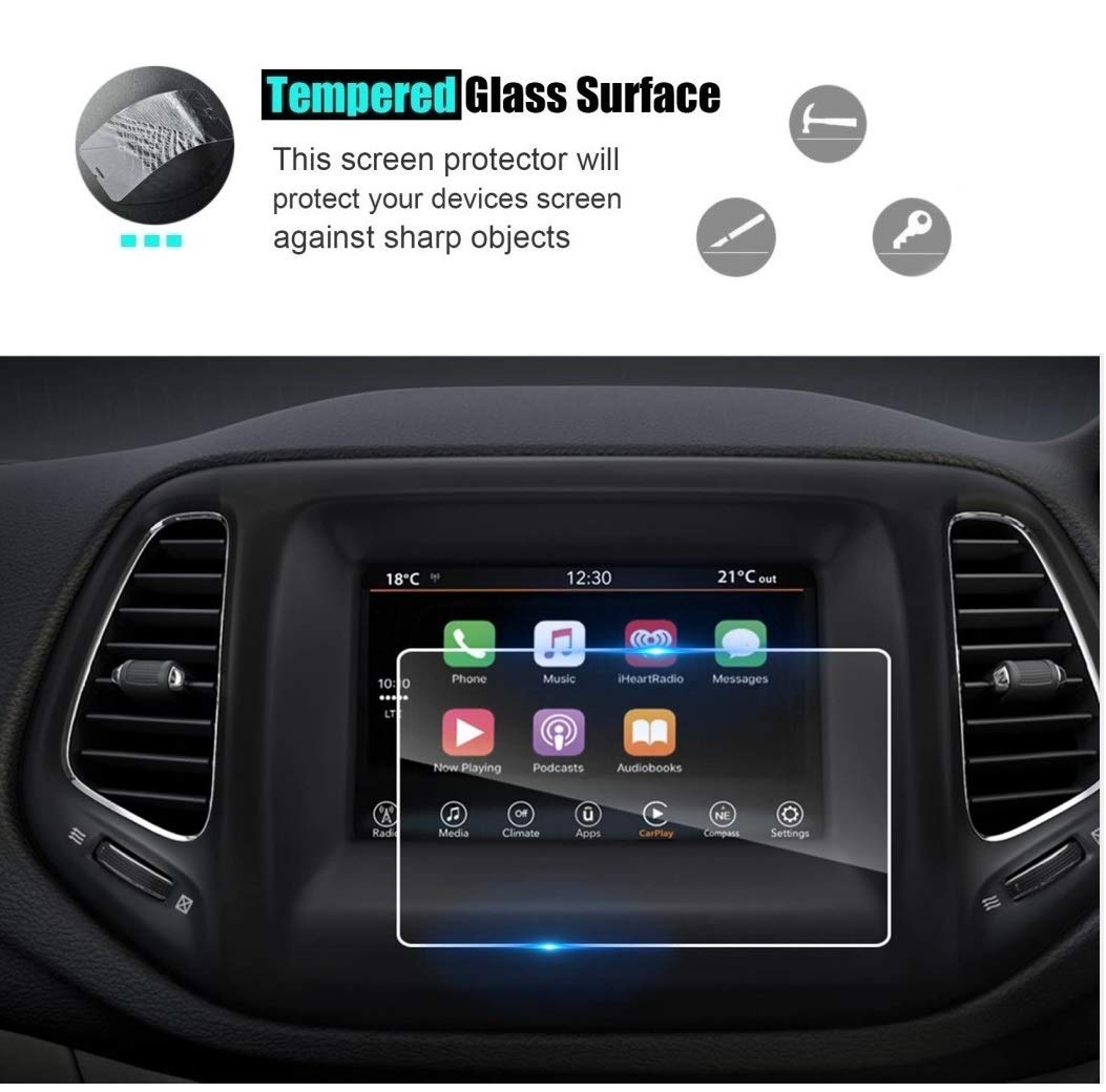 2019-2021 Jeep Compass 7 Inch Touch Screen Tempered Glass Screen Protector - Anti-Scratch, Shock-Resistant, HD Clear for Enhanced Driving Safety