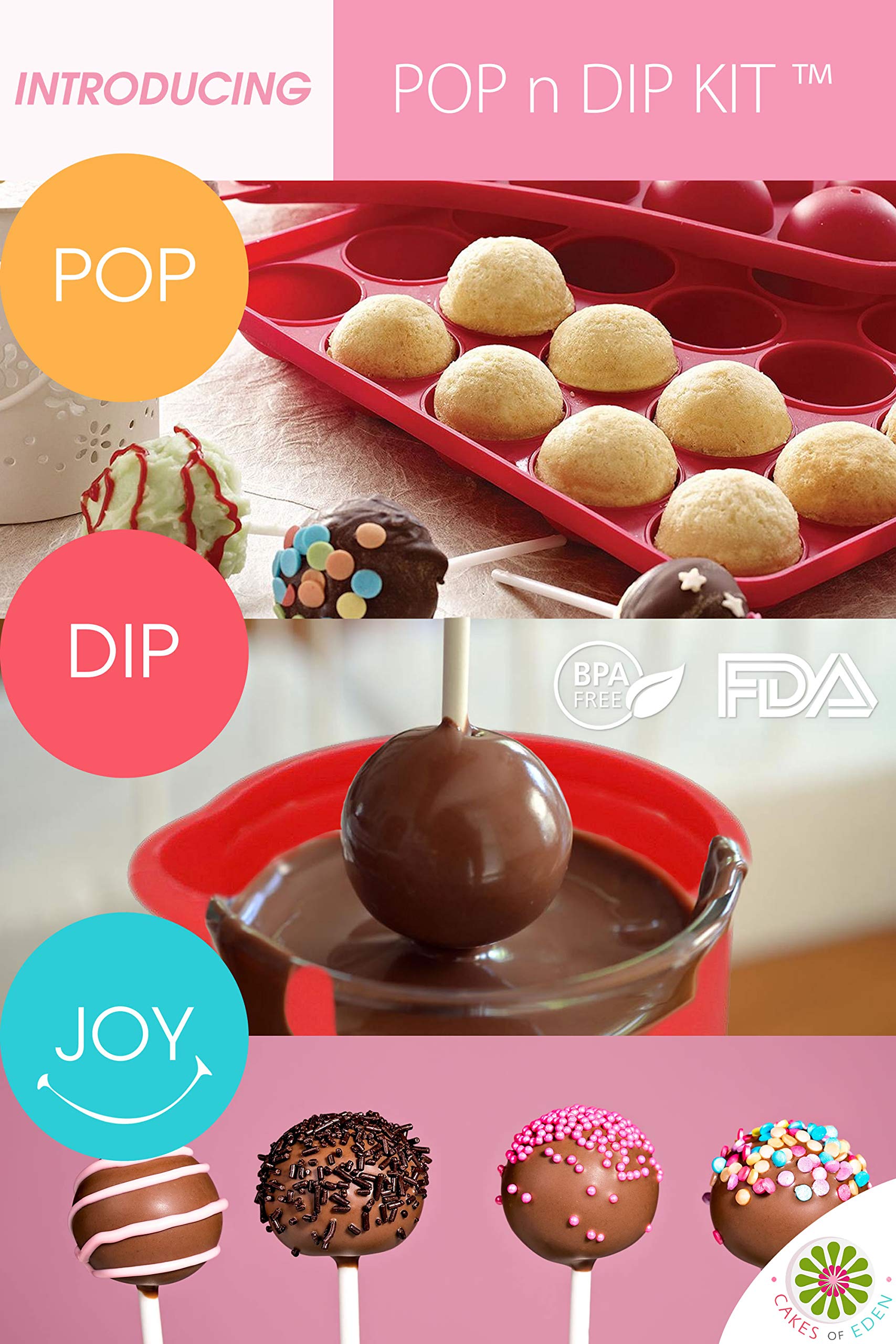 APRON HEROES Nonstick Silicone Cake Pop Maker Kit - Includes Cake Pop Stand, Molds, 120 Lollipop Sticks, Melting Pot, Decorating Pen & Twist Ties - Perfect for Birthday Parties, Baby Showers & Holiday Baking