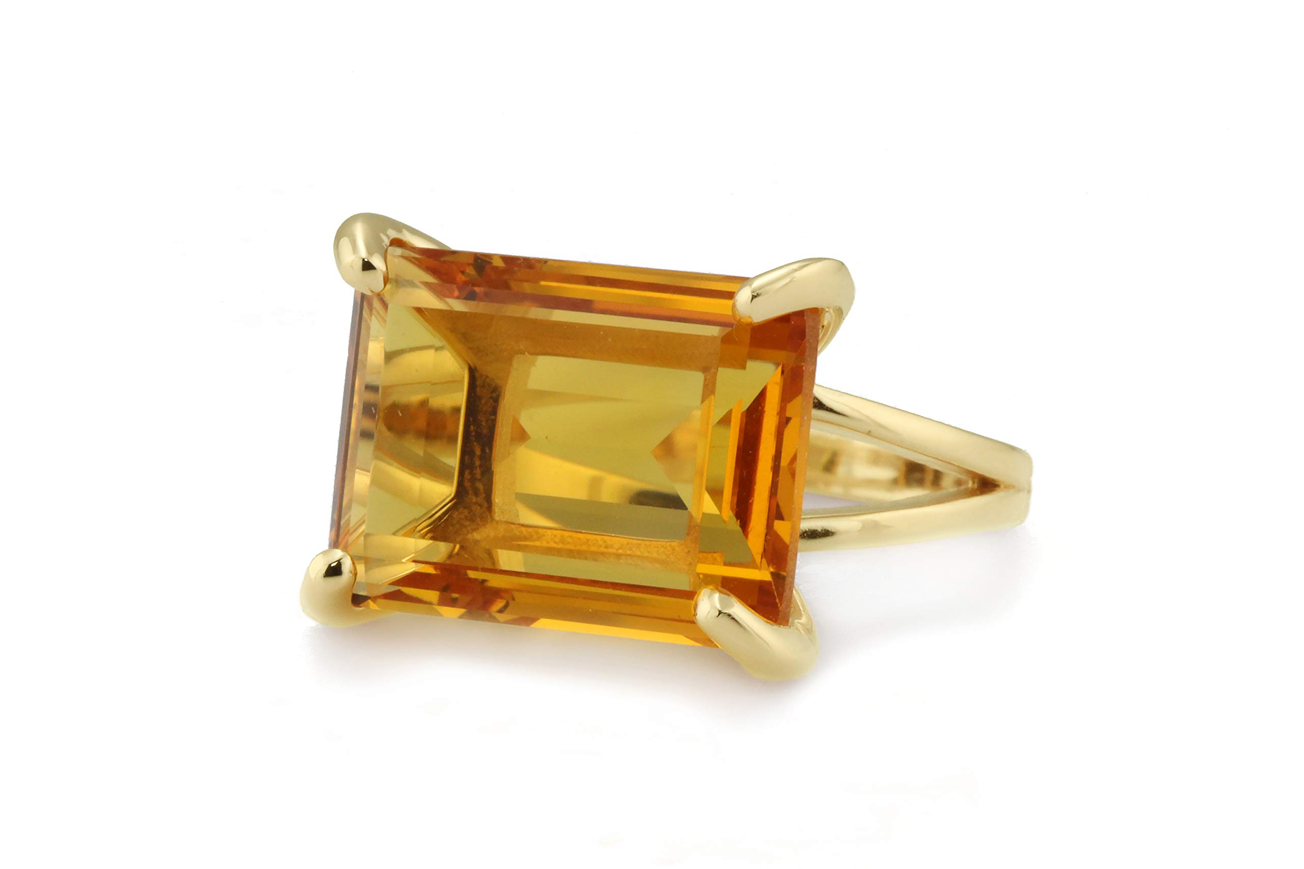 14K Rose Gold Citrine Cocktail Ring for Women - Customizable Statement Jewelry, November Birthstone Engagement Ring - Handmade Gemstone Jewelry with Luxury Gift Box | Perfect for Weddings, Anniversaries & Special Occasions
