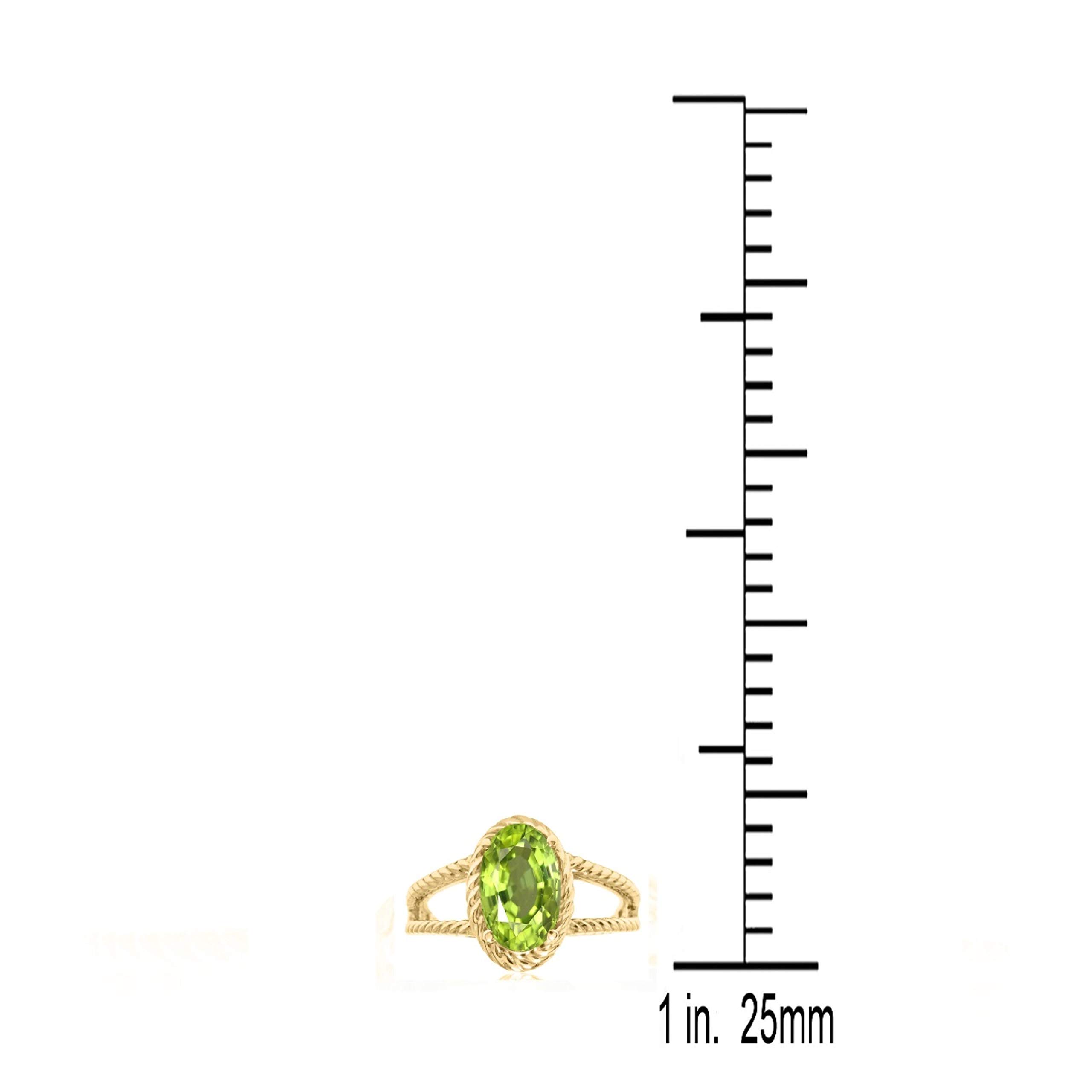 1.25 Carat Peridot Oval Cut Ring in 10K Solid Rose, White & Yellow Gold - Elegant Valentine's Day Gift for Her, Anniversary Present, Birthstone Jewelry for August