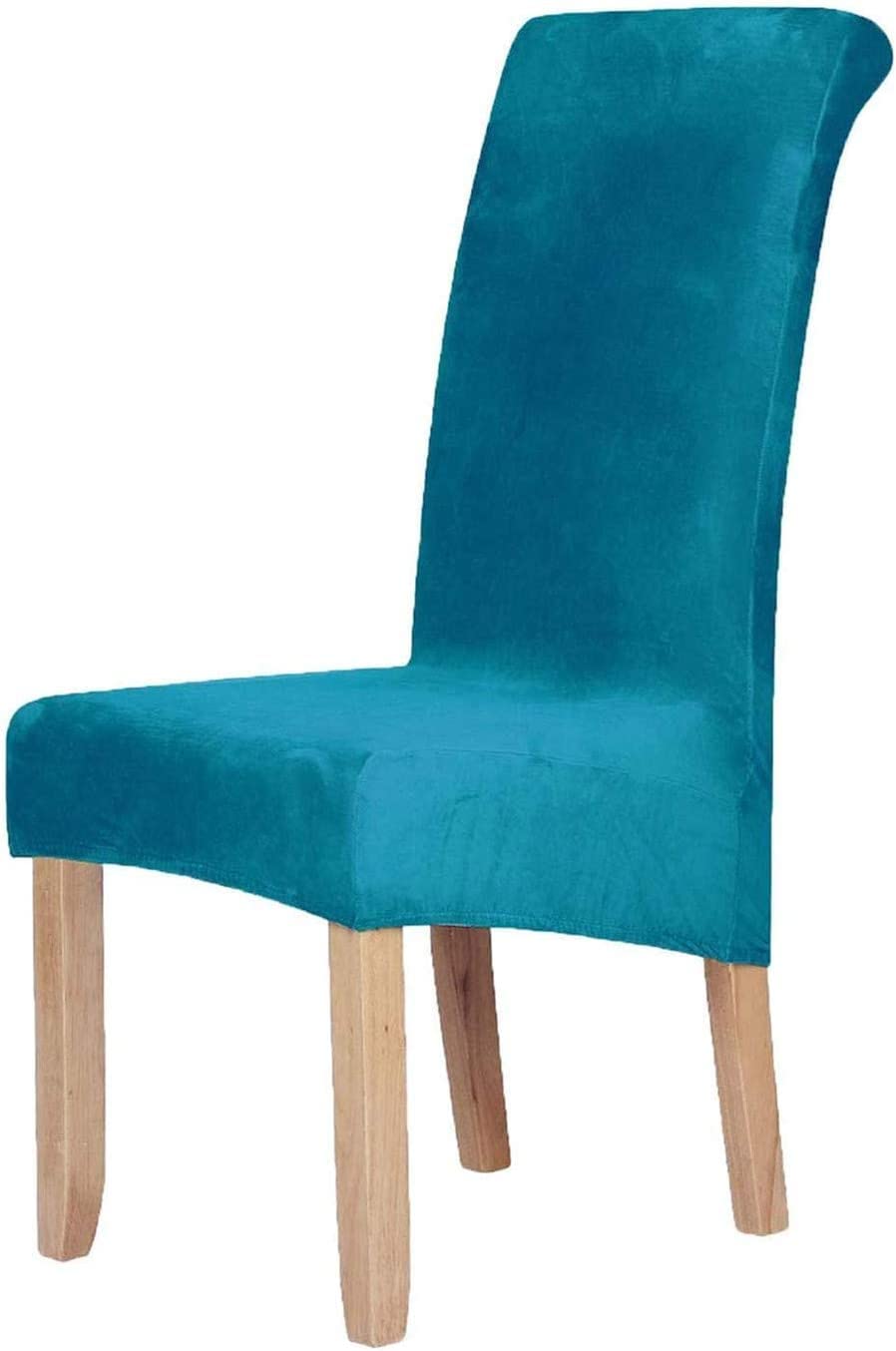 Luxury Velvet Stretch Dining Chair Covers - Washable & Removable Slipcovers for Dining Room, Kitchen, Hotel - Peacock Blue (Set of 6) | Perfect for Home Decor, Restaurant Seating & Event Furniture Protection