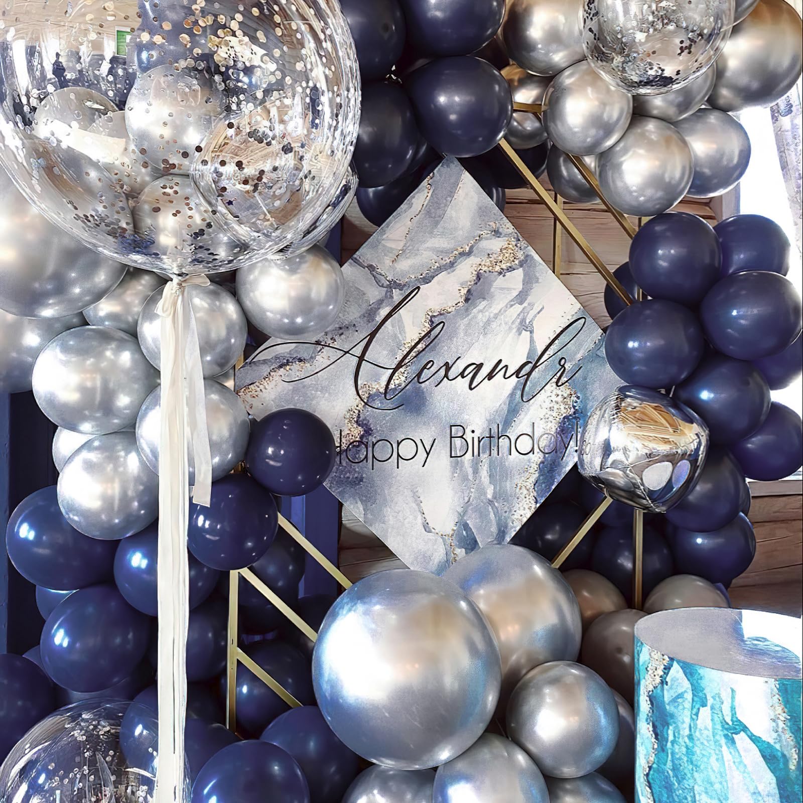 50 Pack 12 Inch Metallic Navy Blue Balloons for Party Decor - Balloon Garland & Arch Kit for Birthday, Wedding, Baby Shower, Graduation | Premium Latex Balloons for Indoor & Outdoor Celebrations